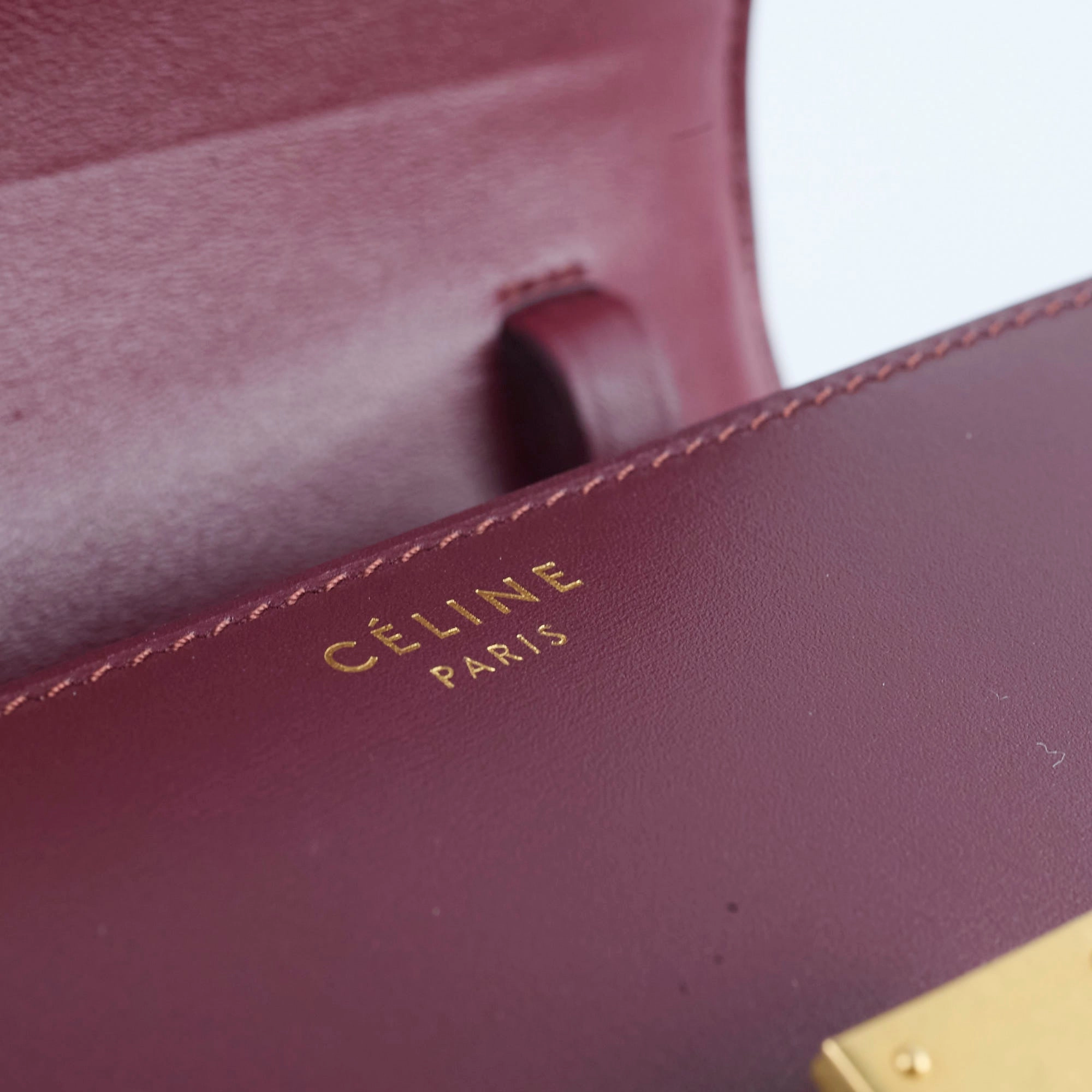 Celine Mini Box Bag Burgundy