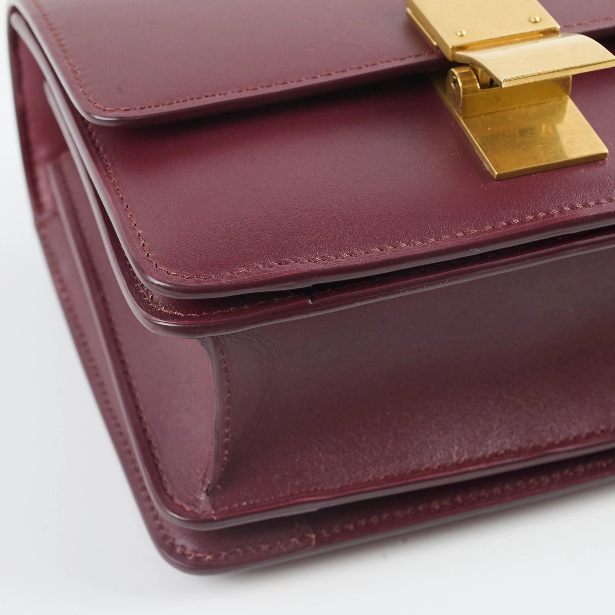 Celine Mini Box Bag Burgundy