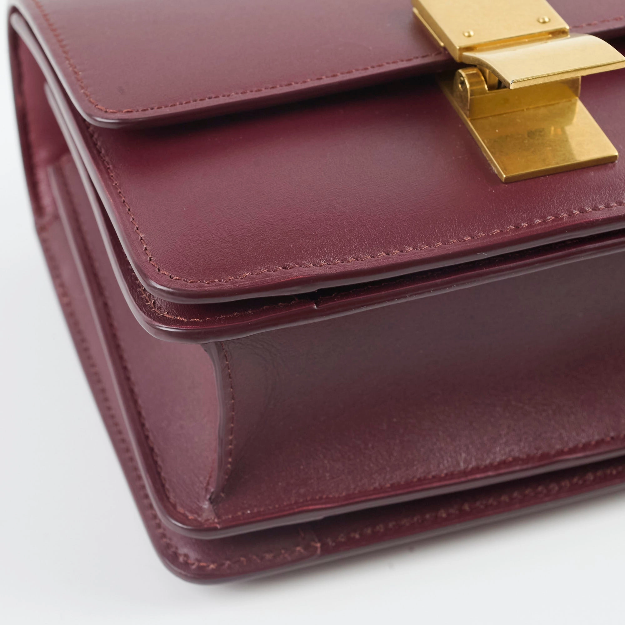 Celine Mini Box Bag Burgundy