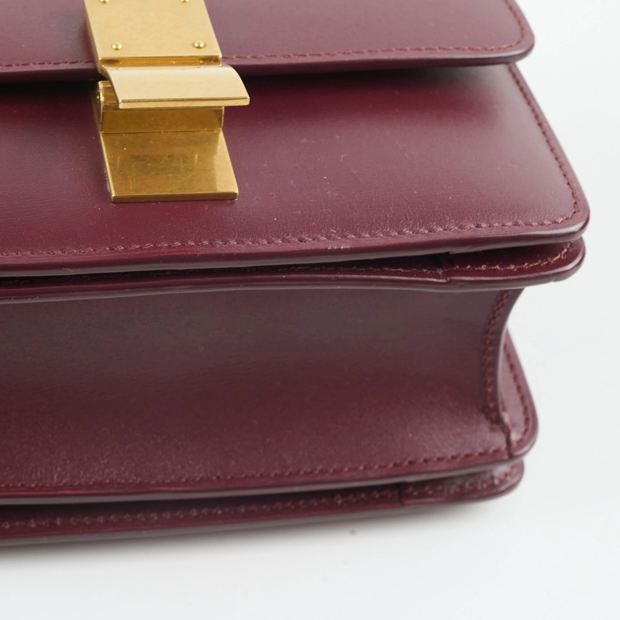 Celine Mini Box Bag Burgundy