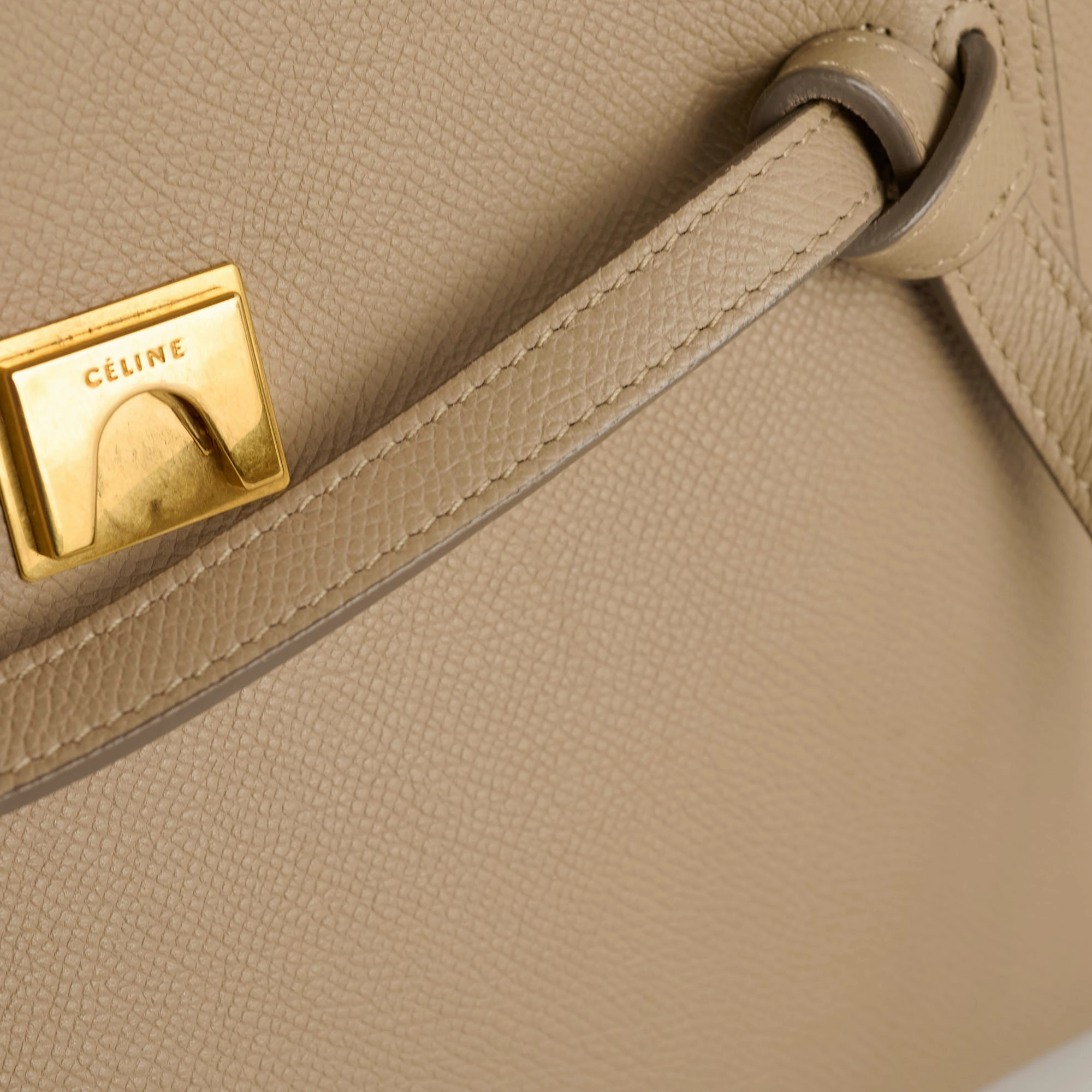 Celine Nano Grained Calfskin Belt Bag Taupe