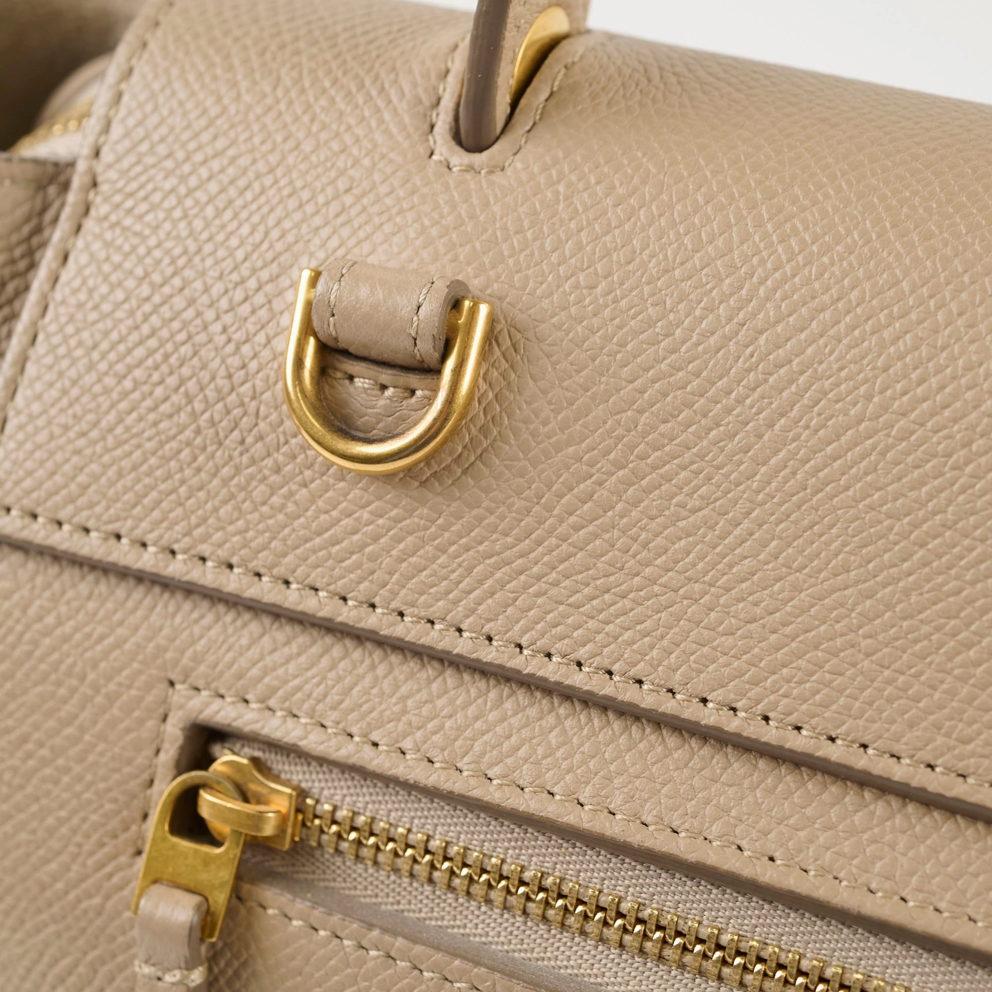 Celine Nano Grained Calfskin Belt Bag Taupe