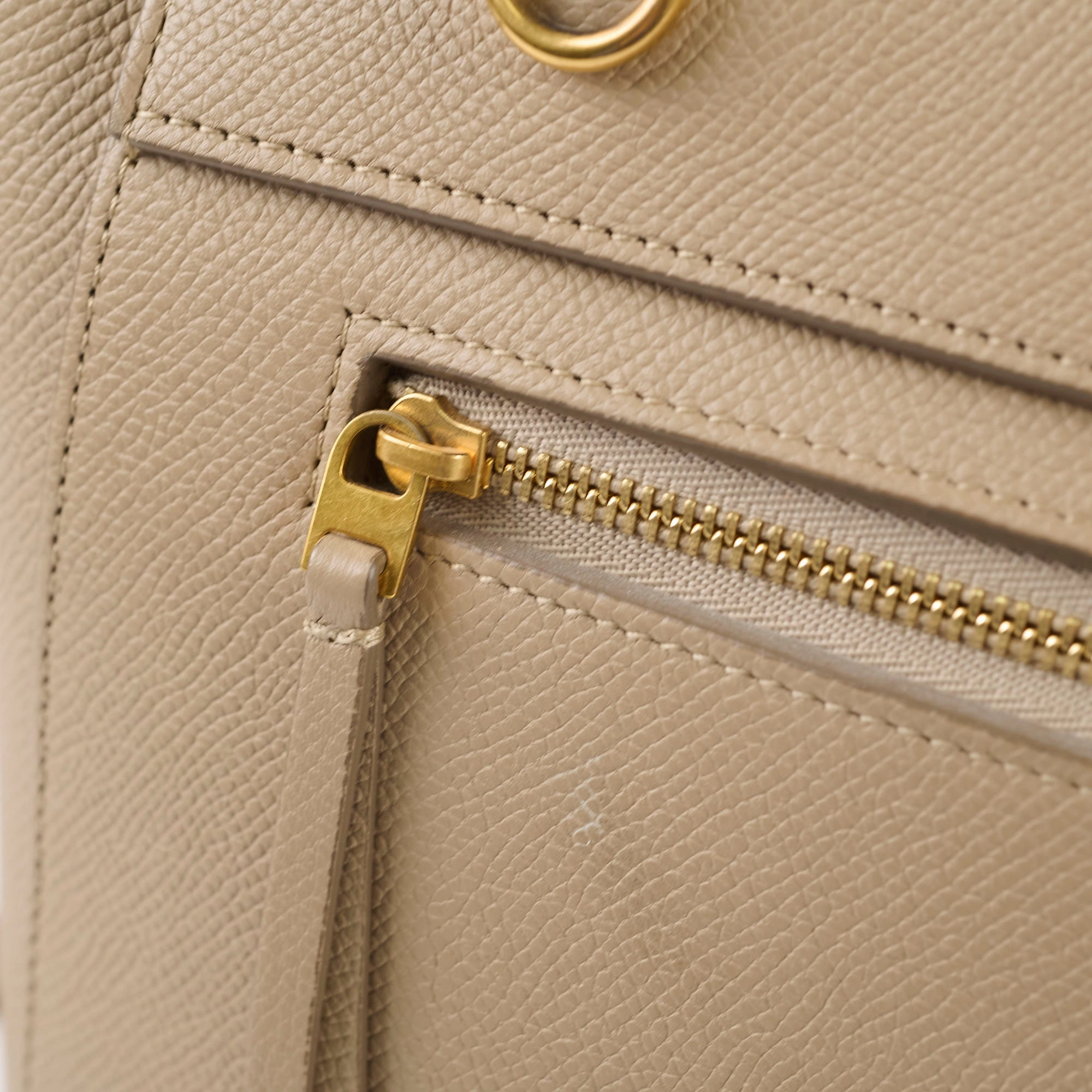 Celine Nano Grained Calfskin Belt Bag Taupe