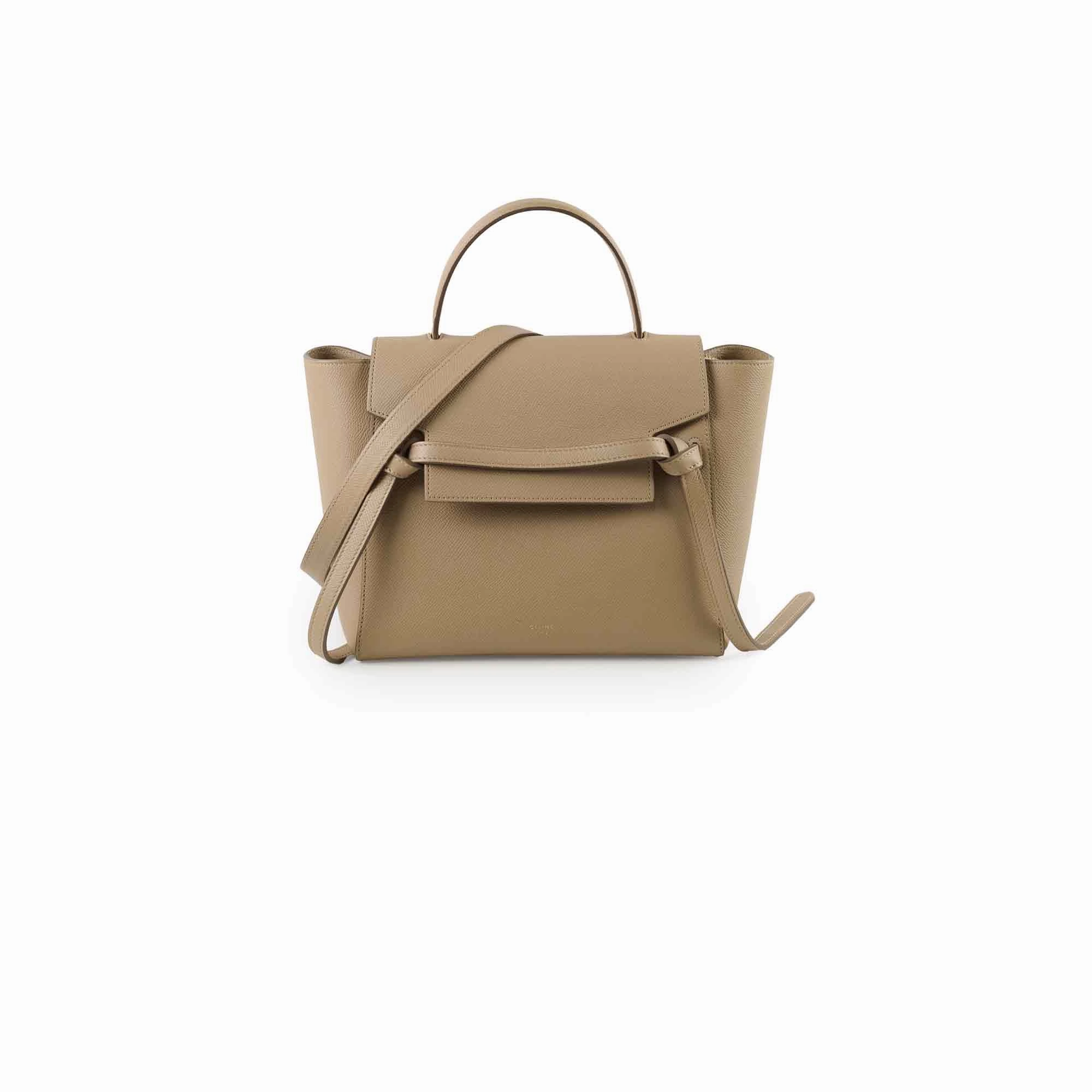 Celine Nano Grained Calfskin Belt Bag Taupe