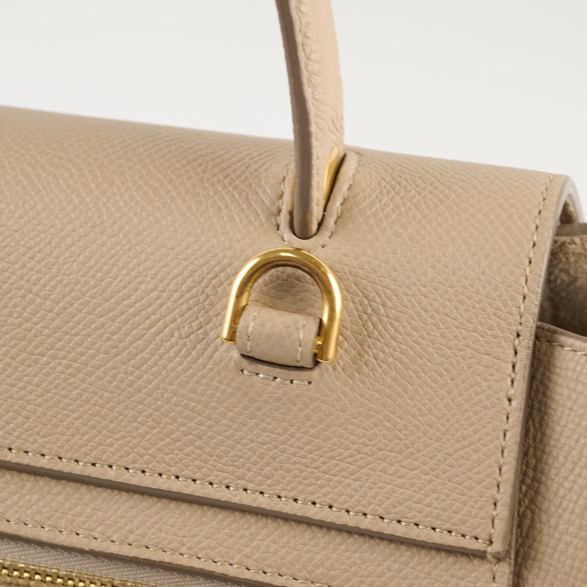 Celine Nano Grained Calfskin Belt Bag Taupe