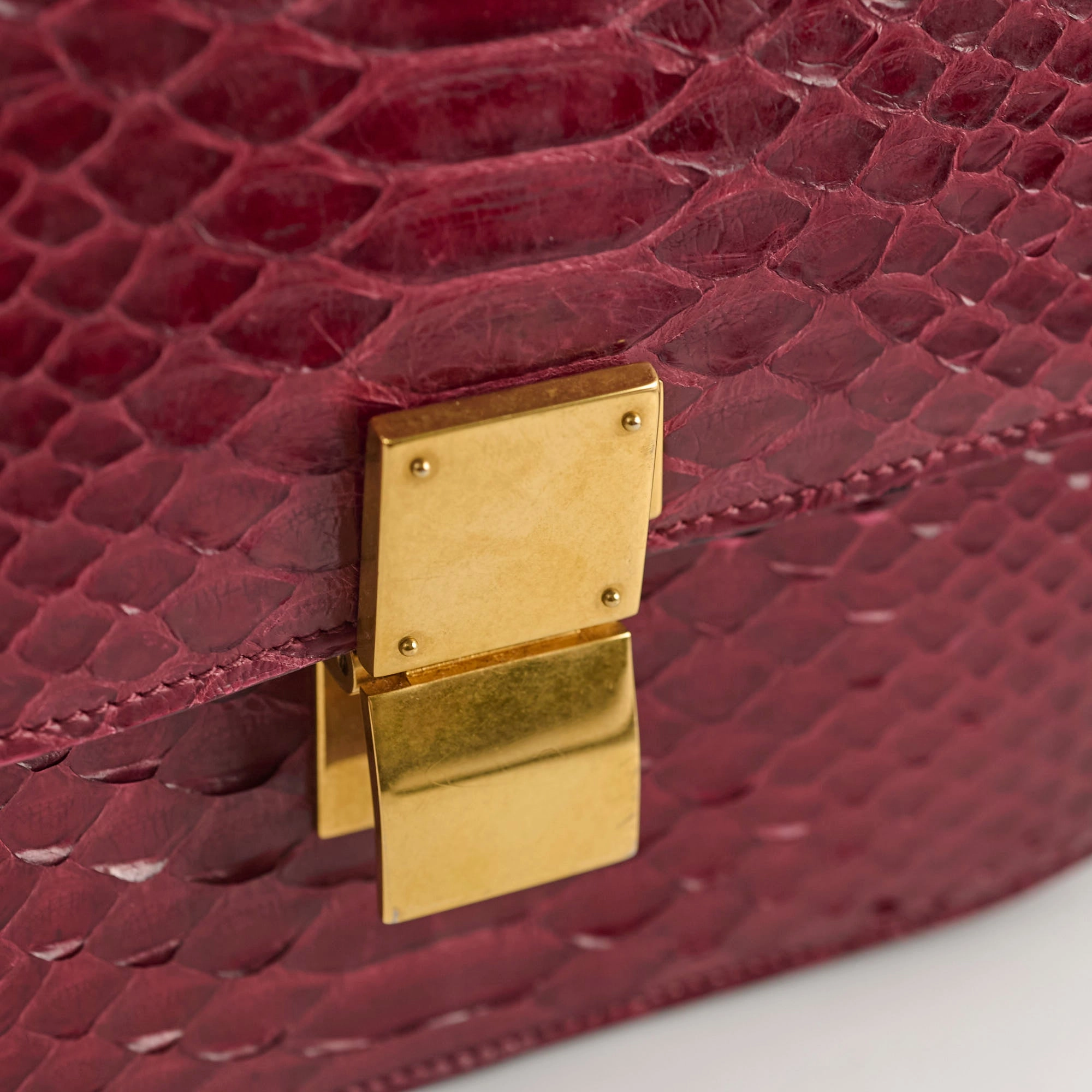 Celine Python Medium Classic Box Burgundy