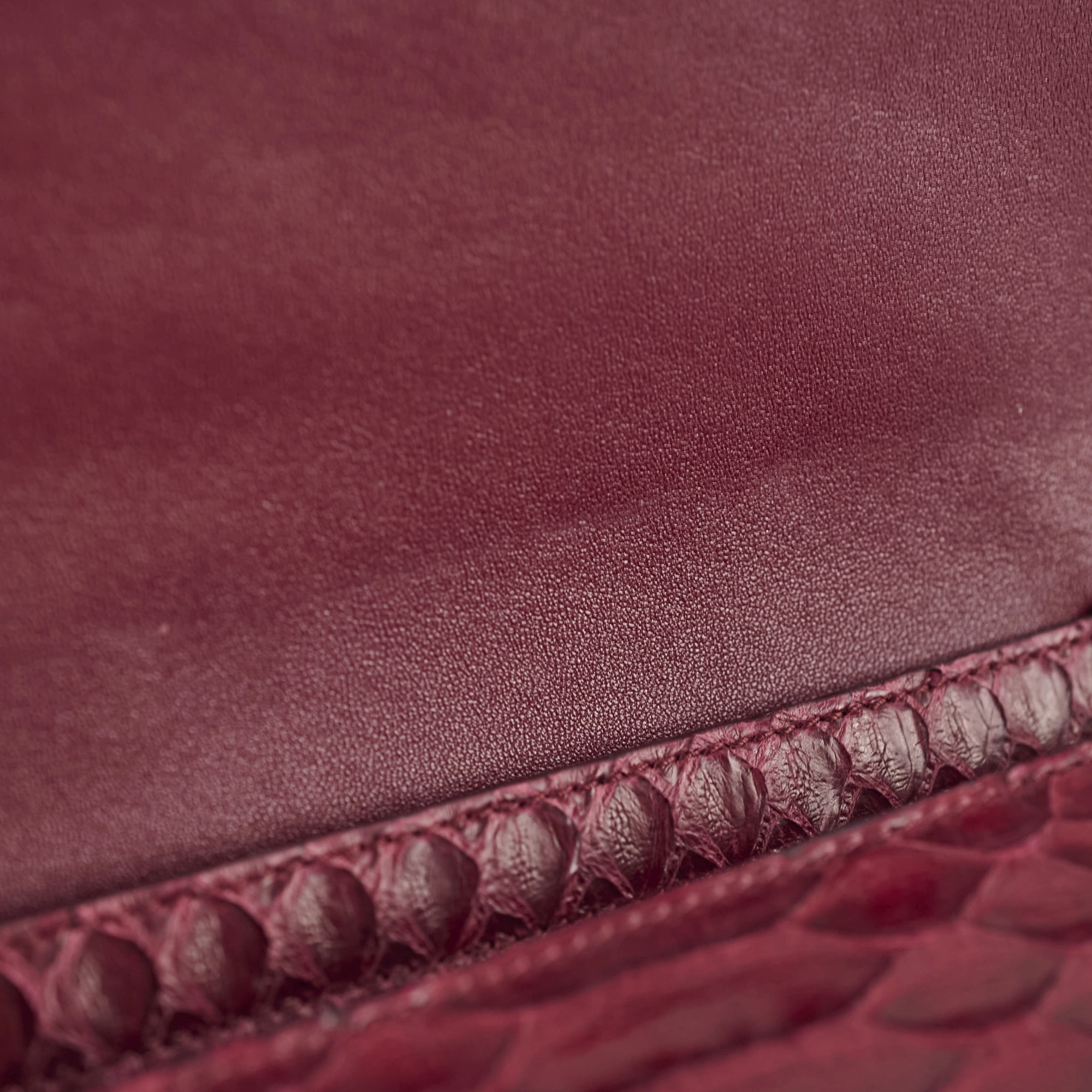 Celine Python Medium Classic Box Burgundy