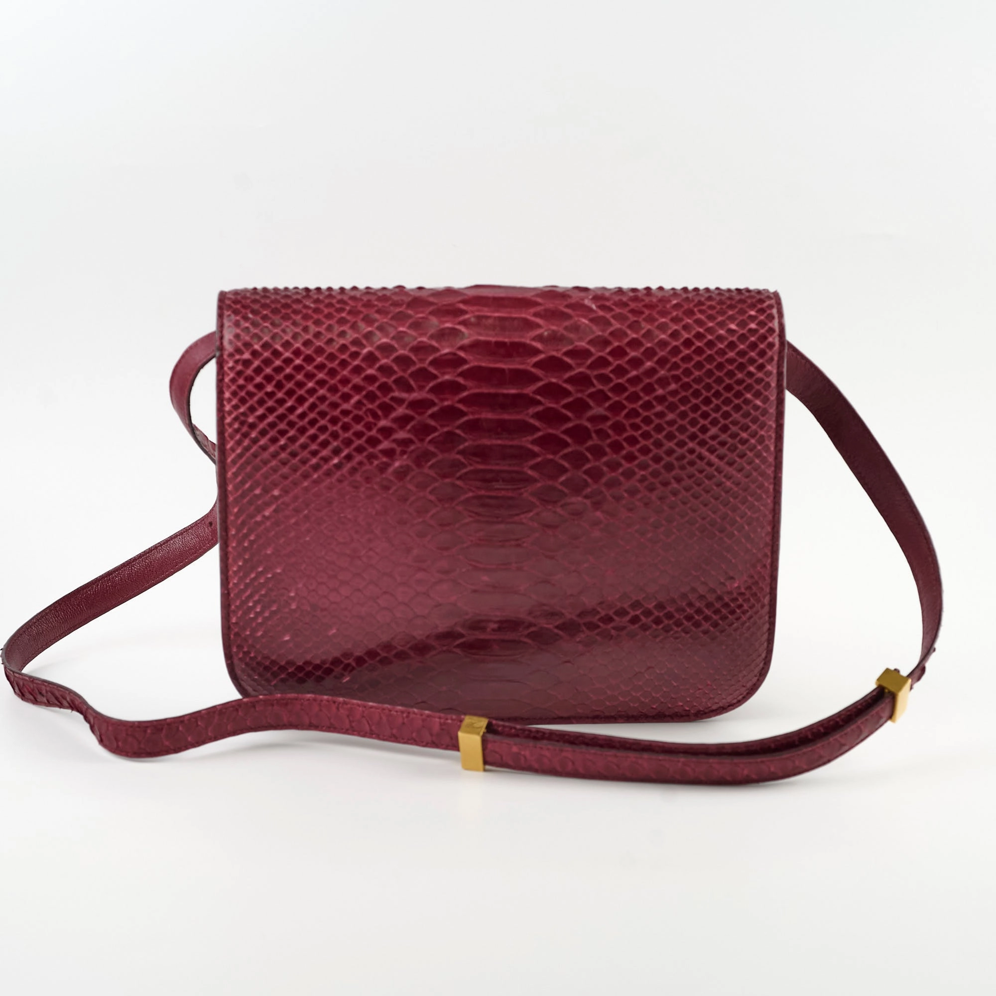 Celine Python Medium Classic Box Burgundy