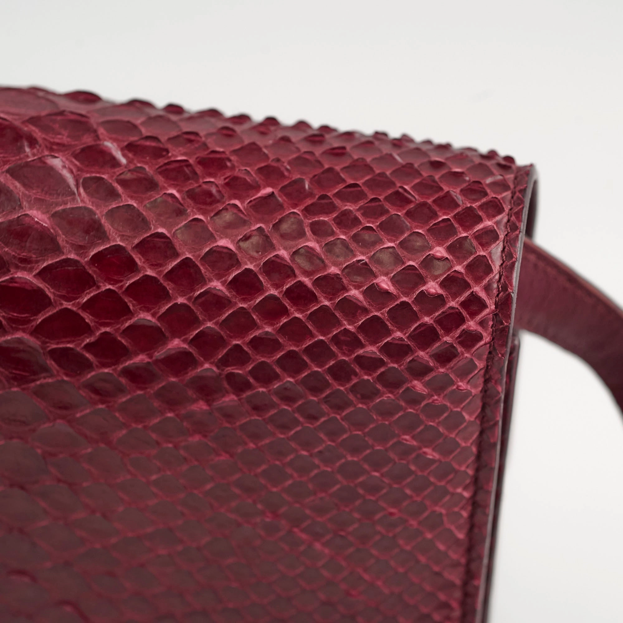 Celine Python Medium Classic Box Burgundy