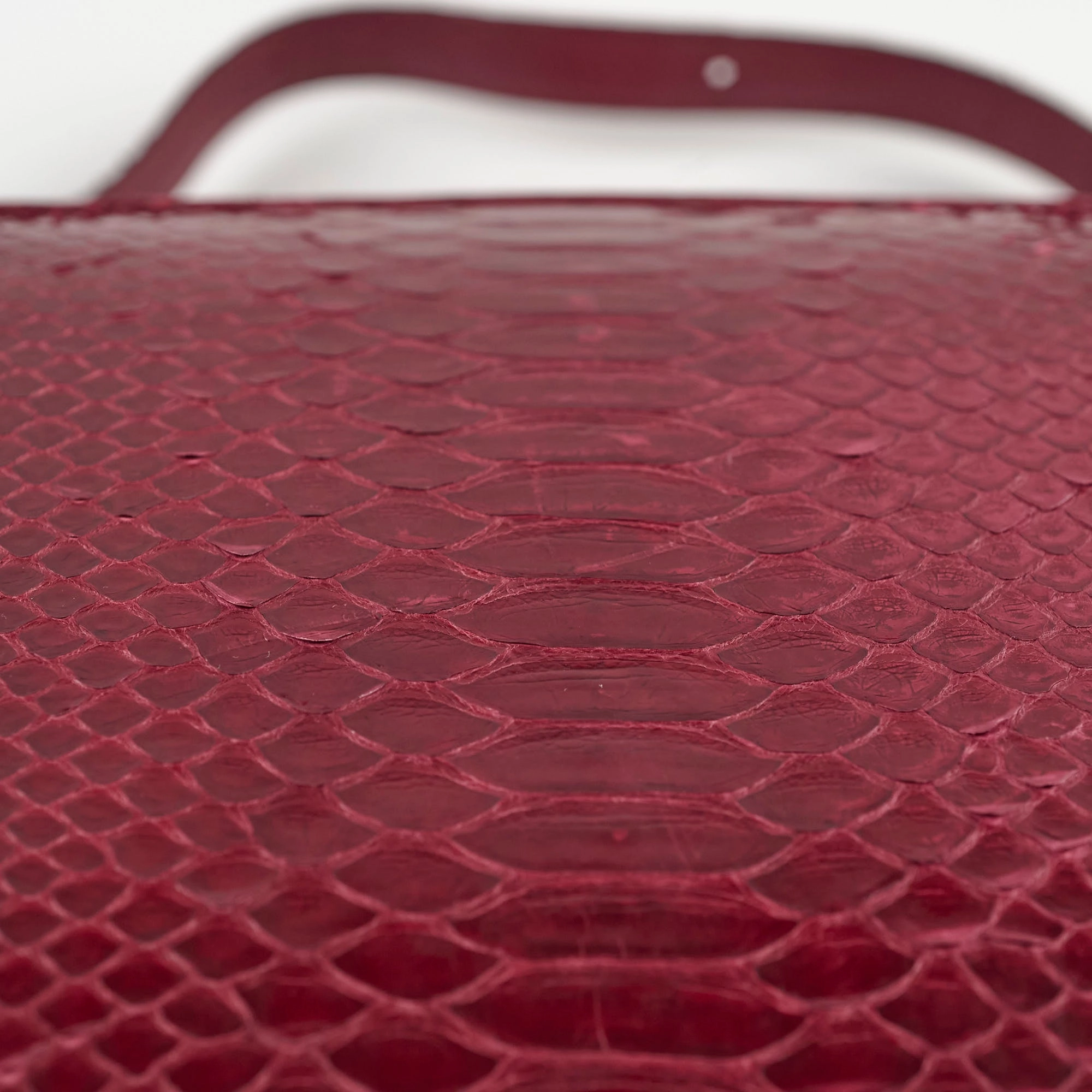 Celine Python Medium Classic Box Burgundy