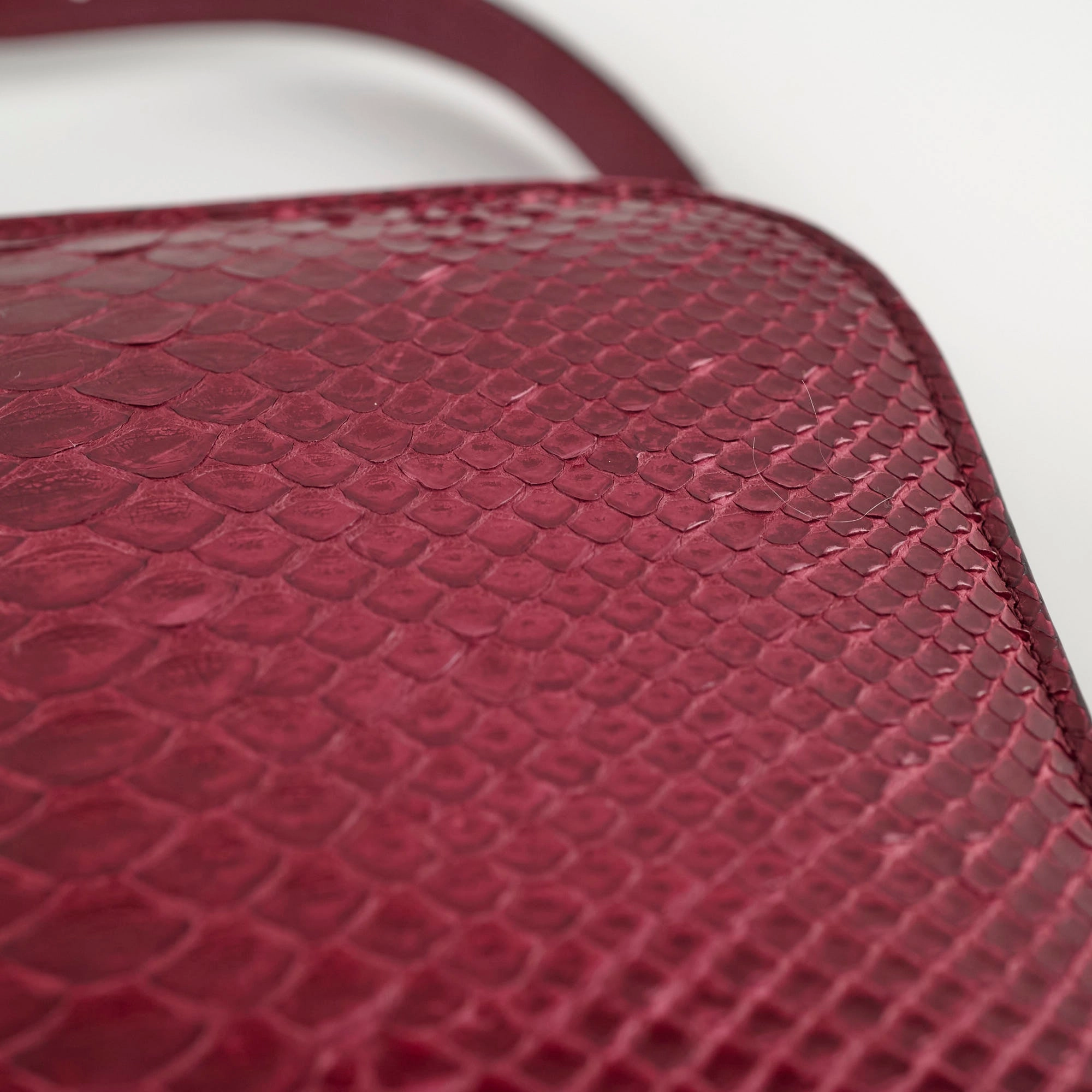 Celine Python Medium Classic Box Burgundy