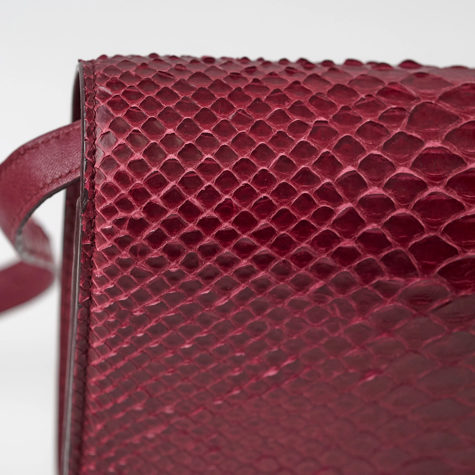Celine Python Medium Classic Box Burgundy