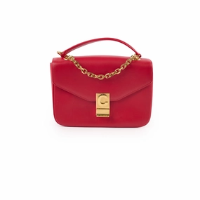 Celine Red C Logo Bag Smooth Calfskin