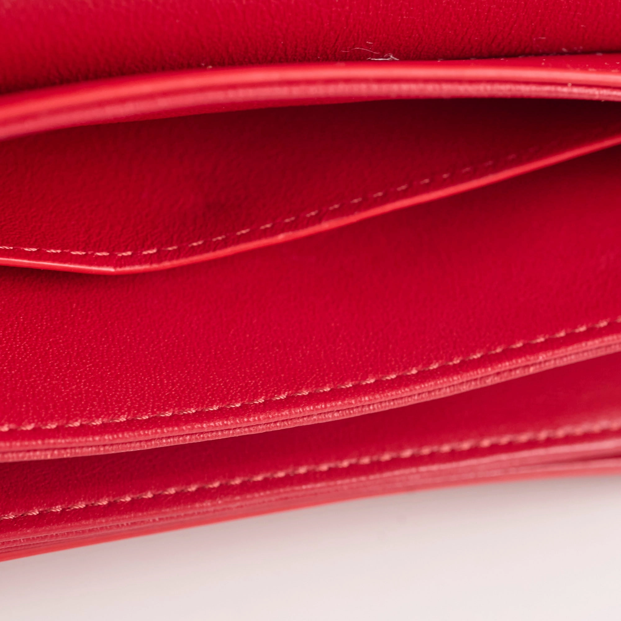 Celine Red C Logo Bag Smooth Calfskin