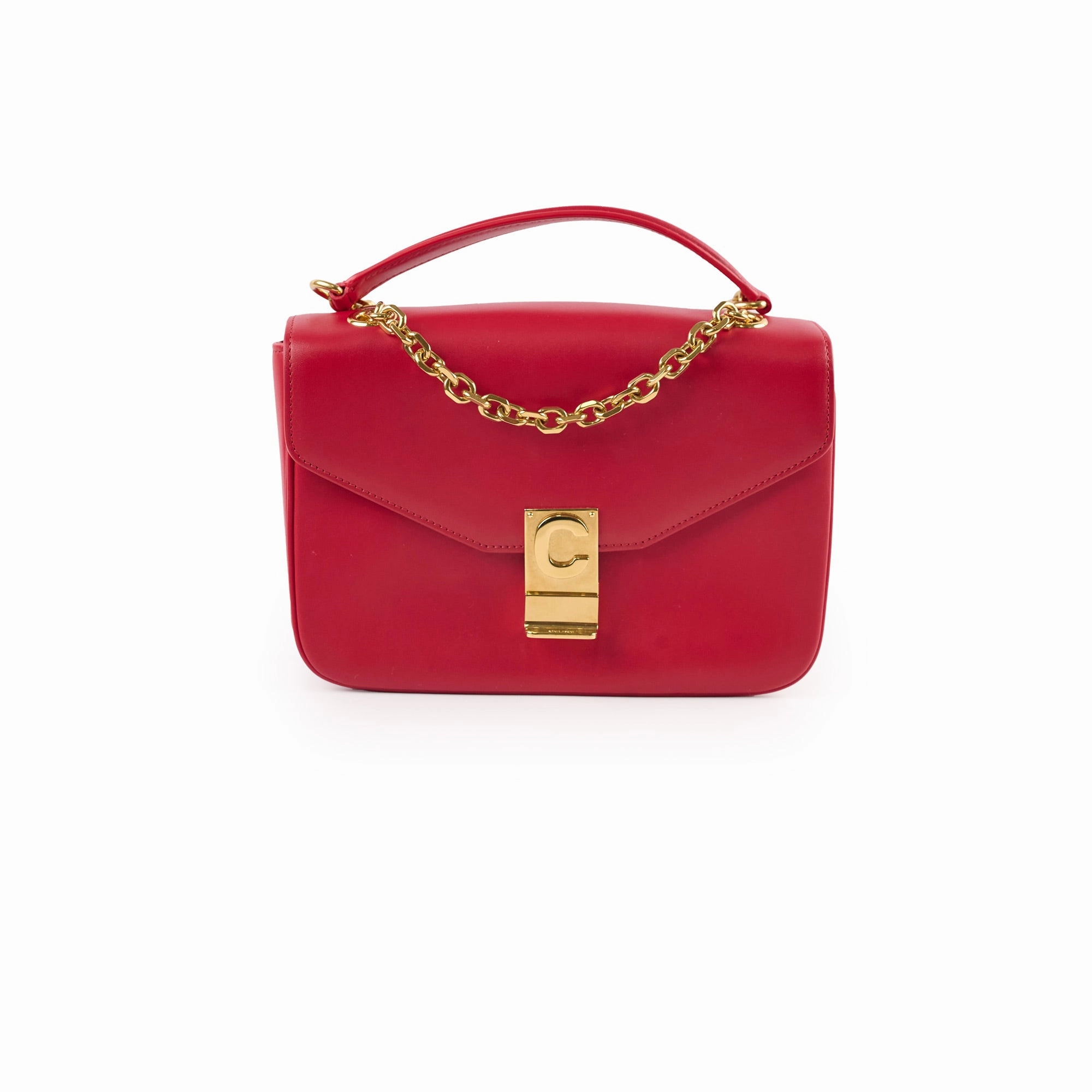Celine Red C Logo Bag Smooth Calfskin