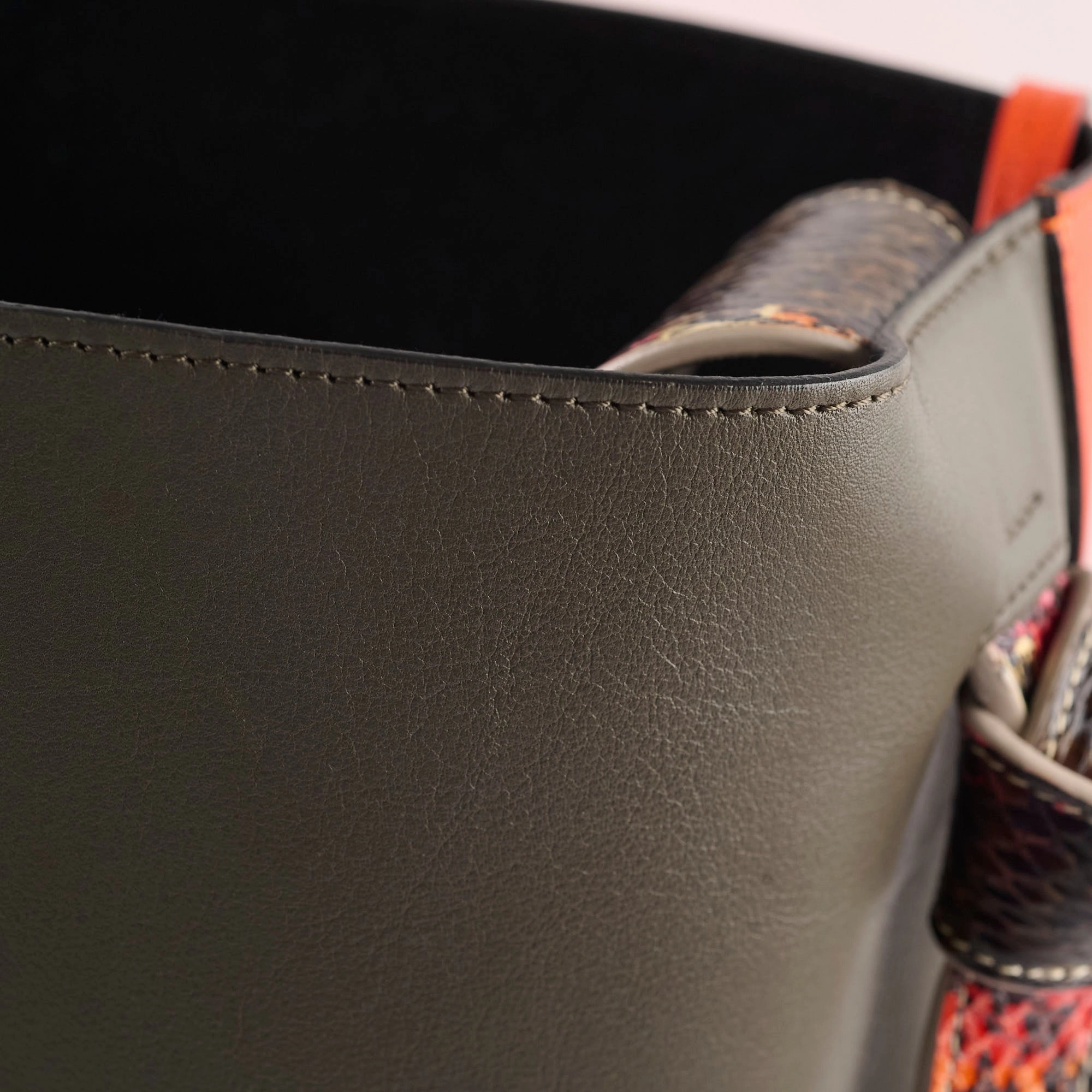 Celine Twisted Leather Cabas Tote Orange/Grey