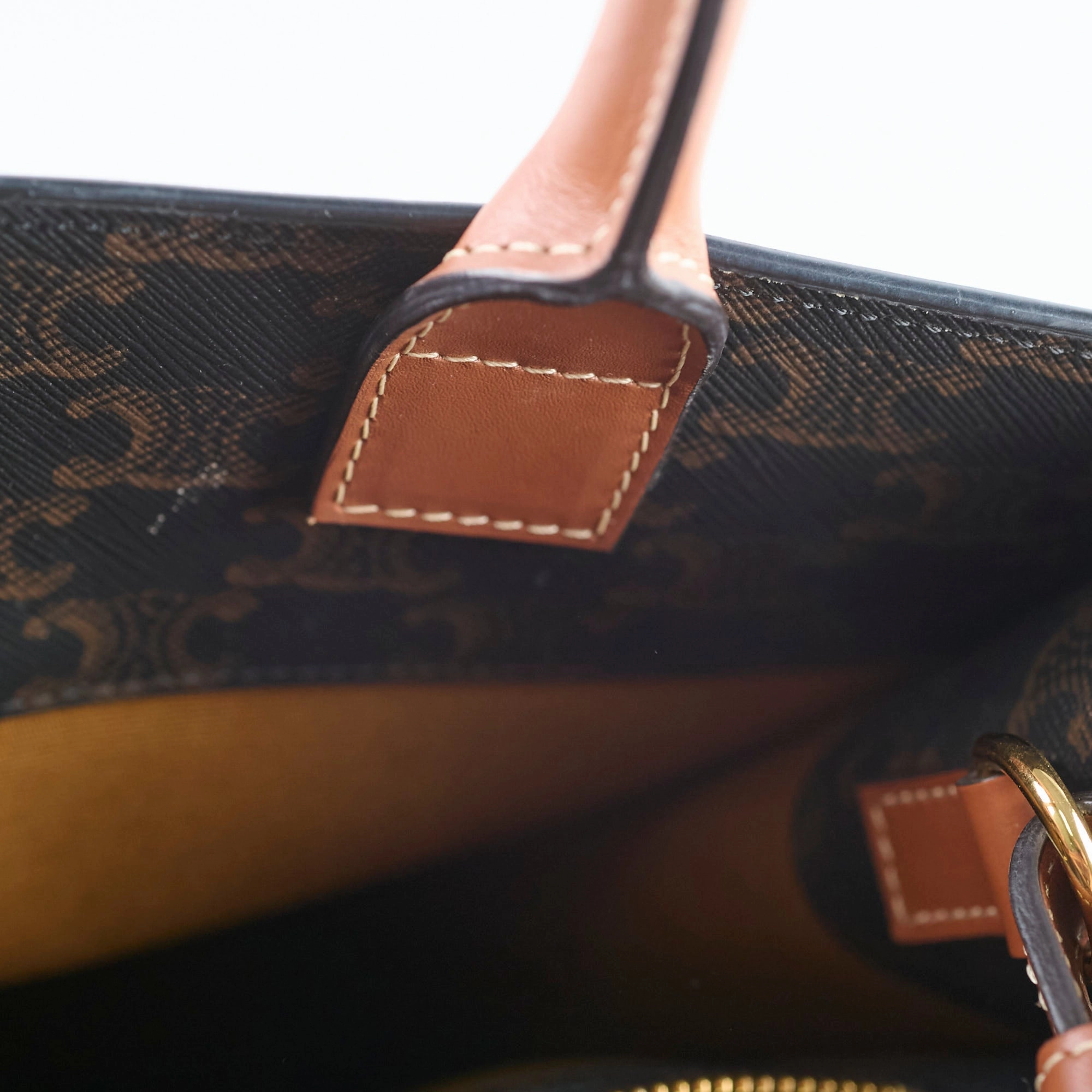 Celine Vertical Cabas Canvas Tote Brown