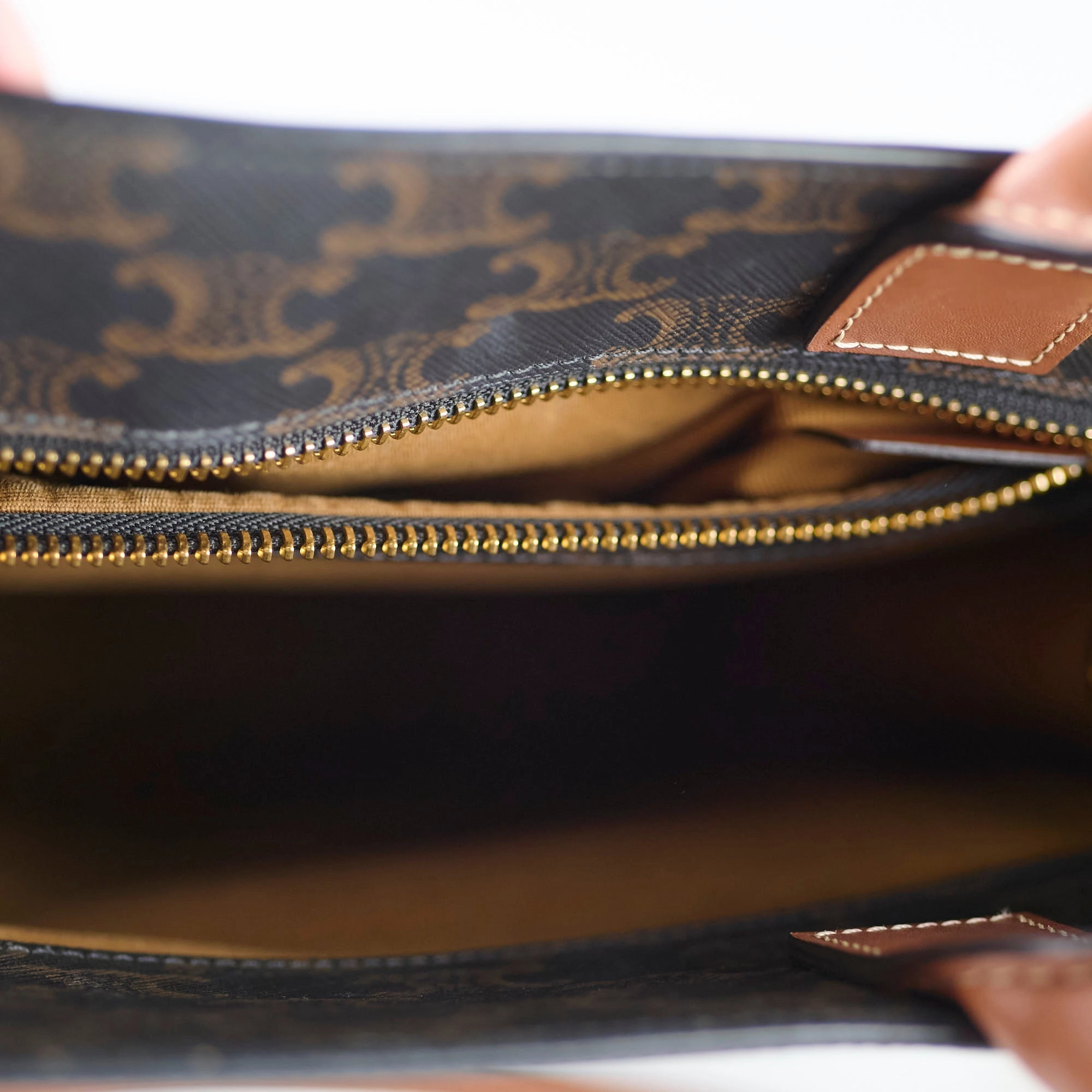 Celine Vertical Cabas Triomphe Canvas Tote with Celine Print