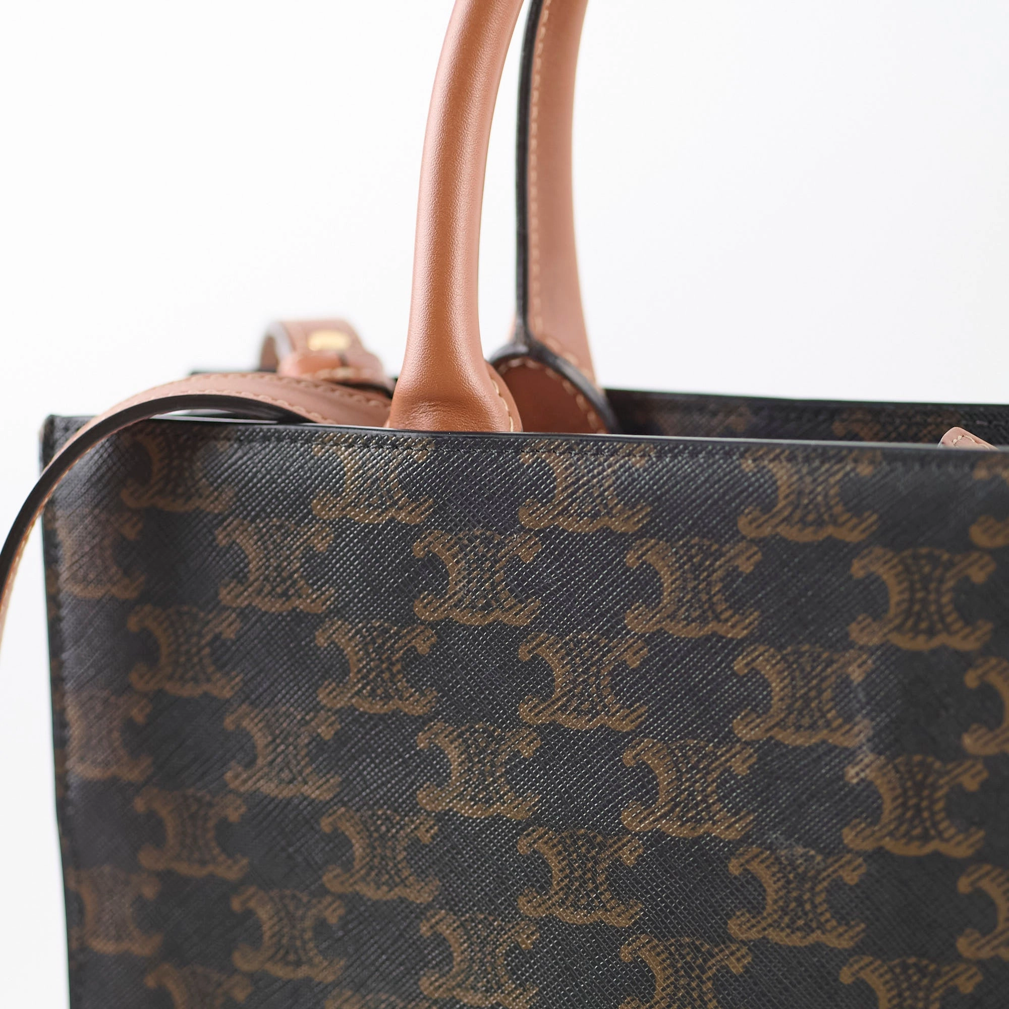 Celine Vertical Cabas Triomphe Canvas Tote with Celine Print
