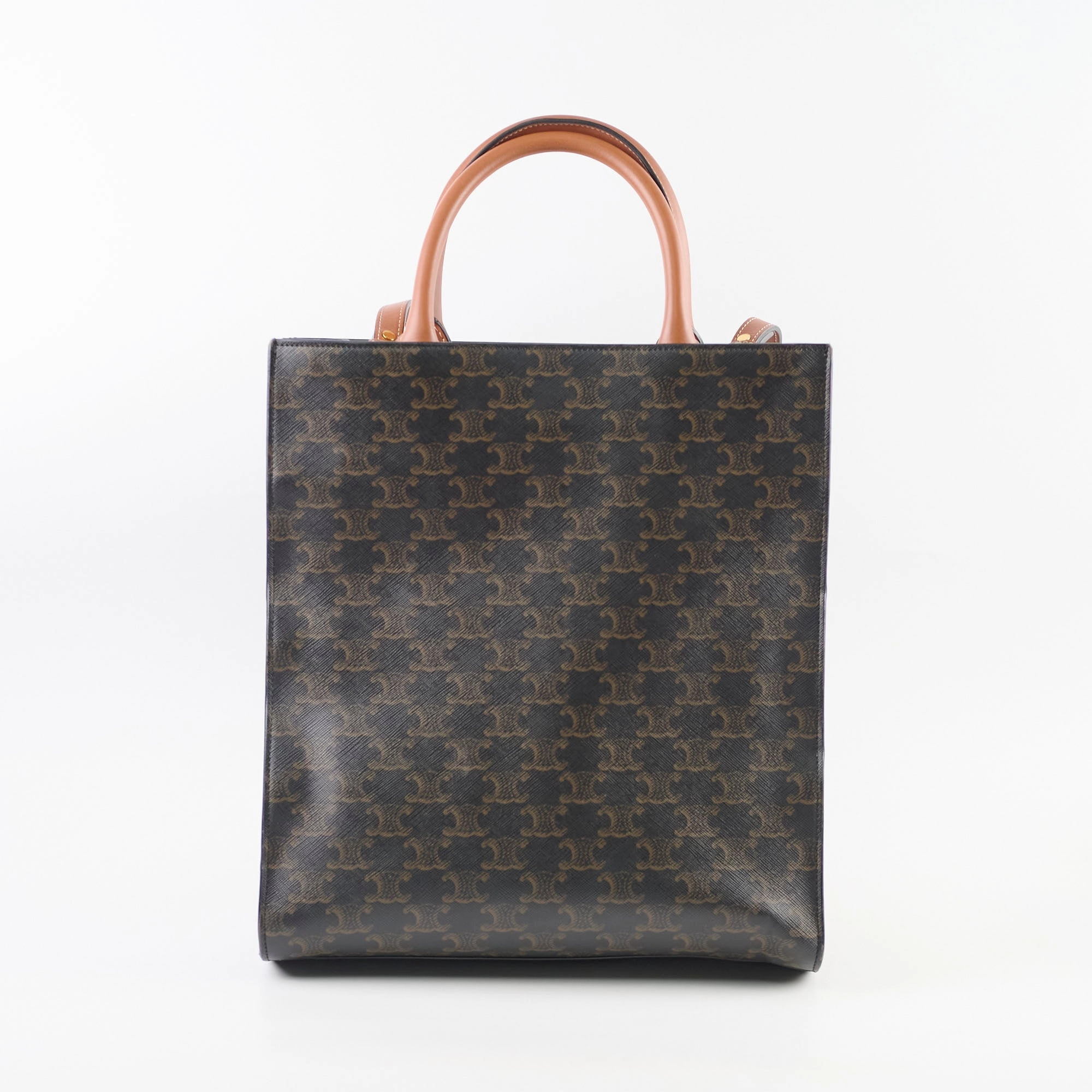 Celine Vertical Cabas Triomphe Canvas Tote with Celine Print