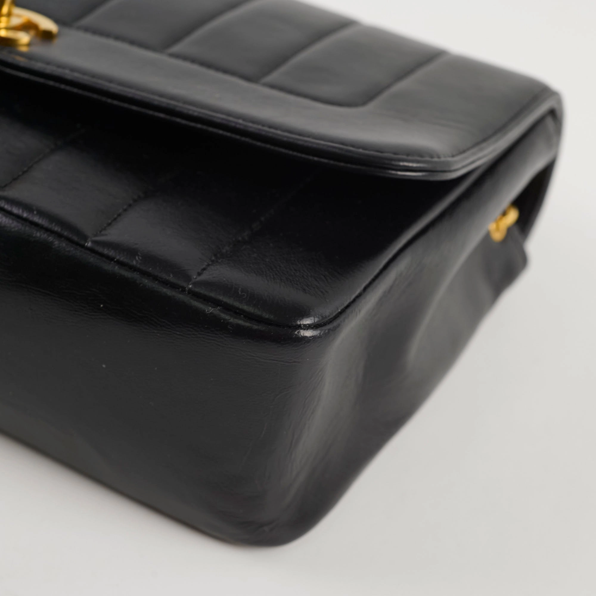 Chanel 1991-1994 Lambskin Mademoiselle Flap Black