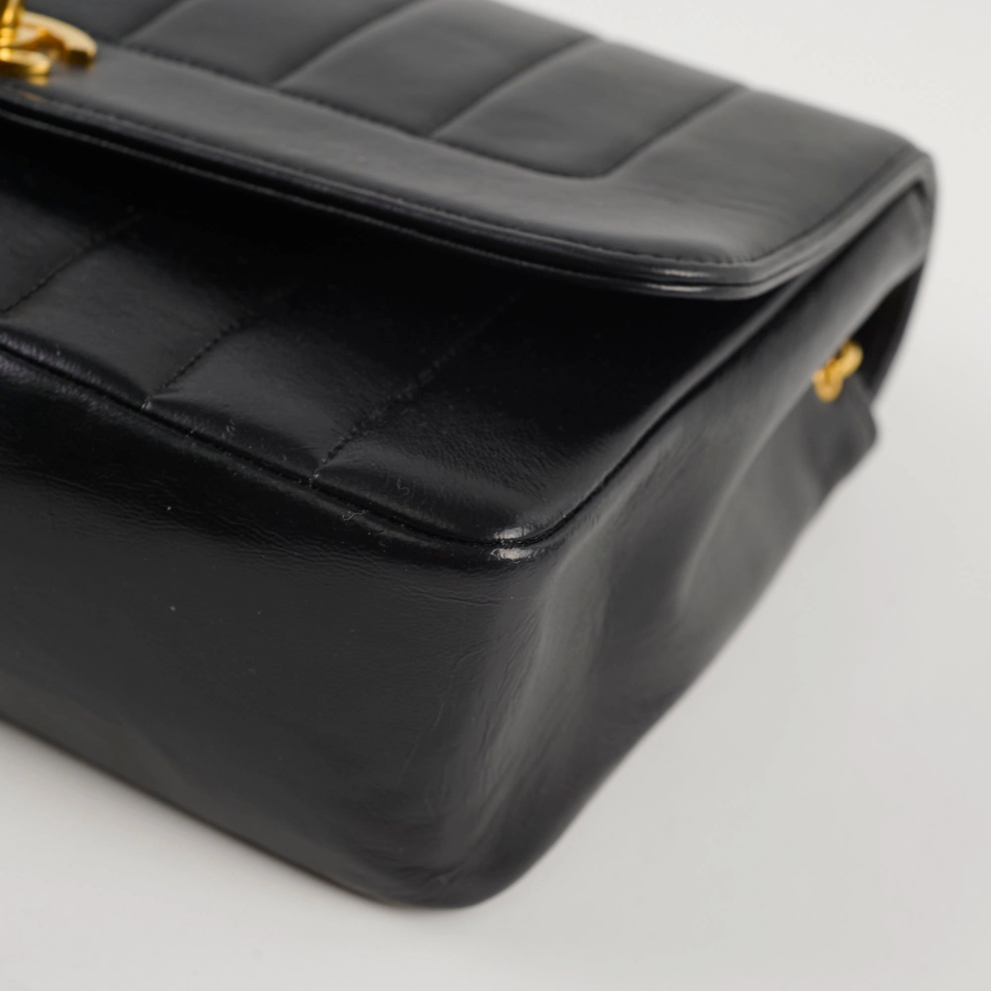Chanel 1991-1994 Lambskin Mademoiselle Flap Black