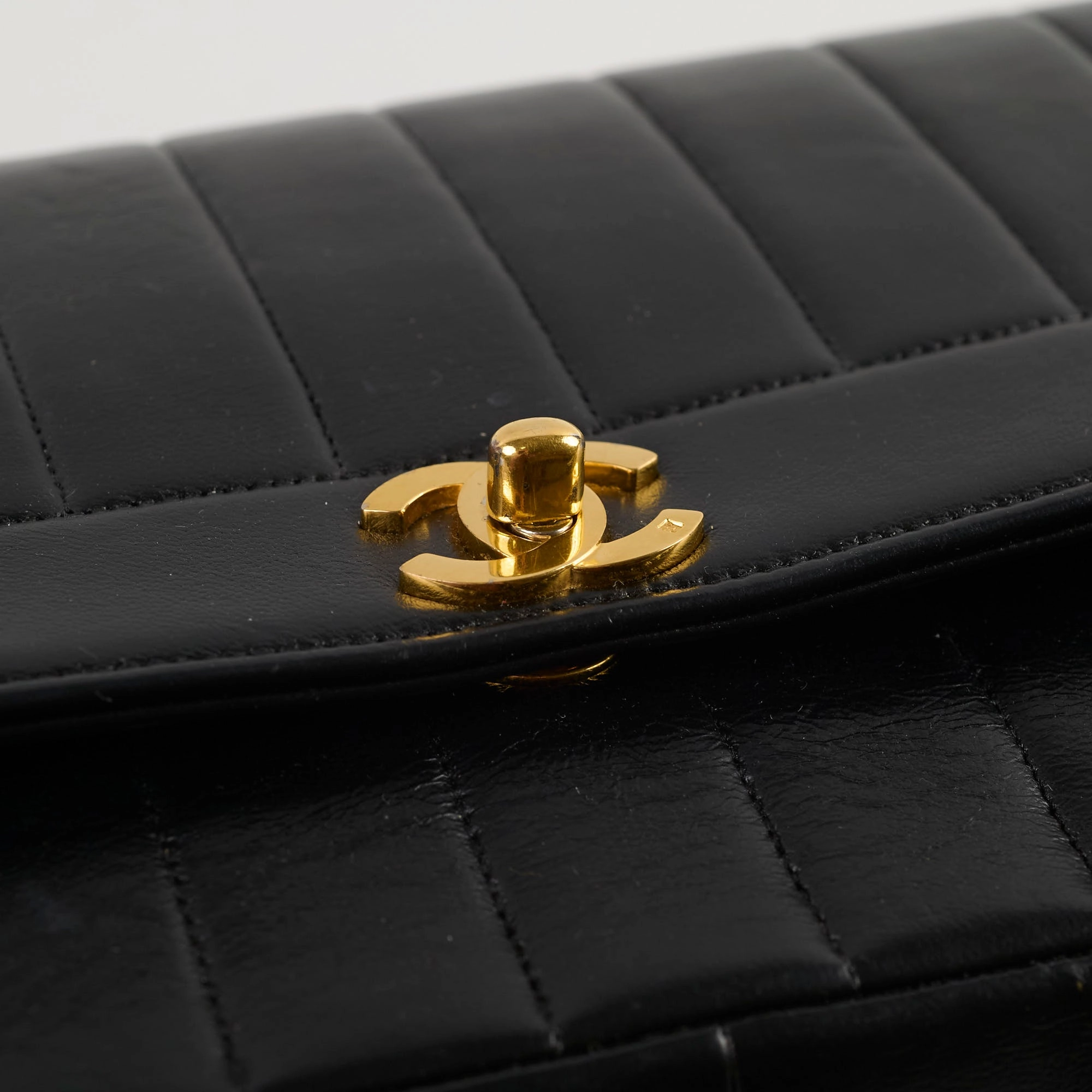 Chanel 1991-1994 Lambskin Mademoiselle Flap Black