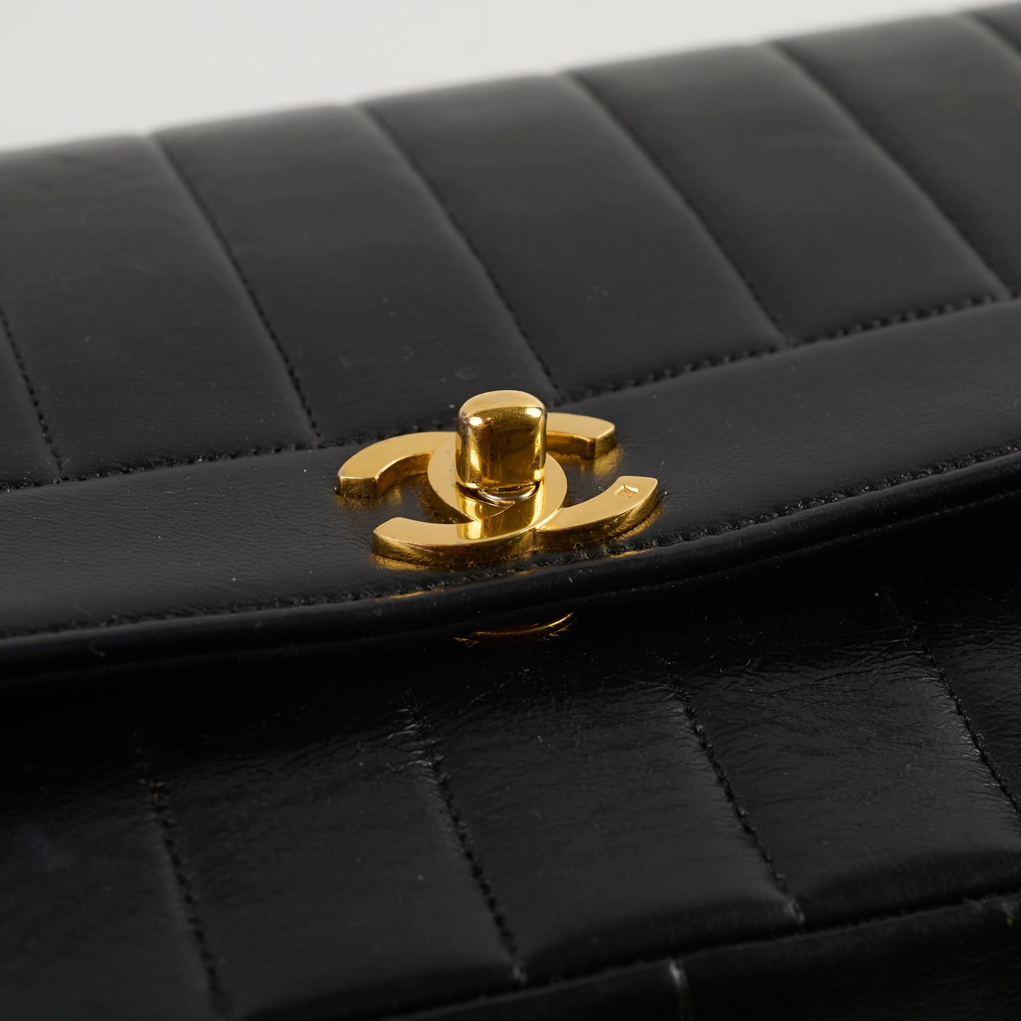 Chanel 1991-1994 Lambskin Mademoiselle Flap Black