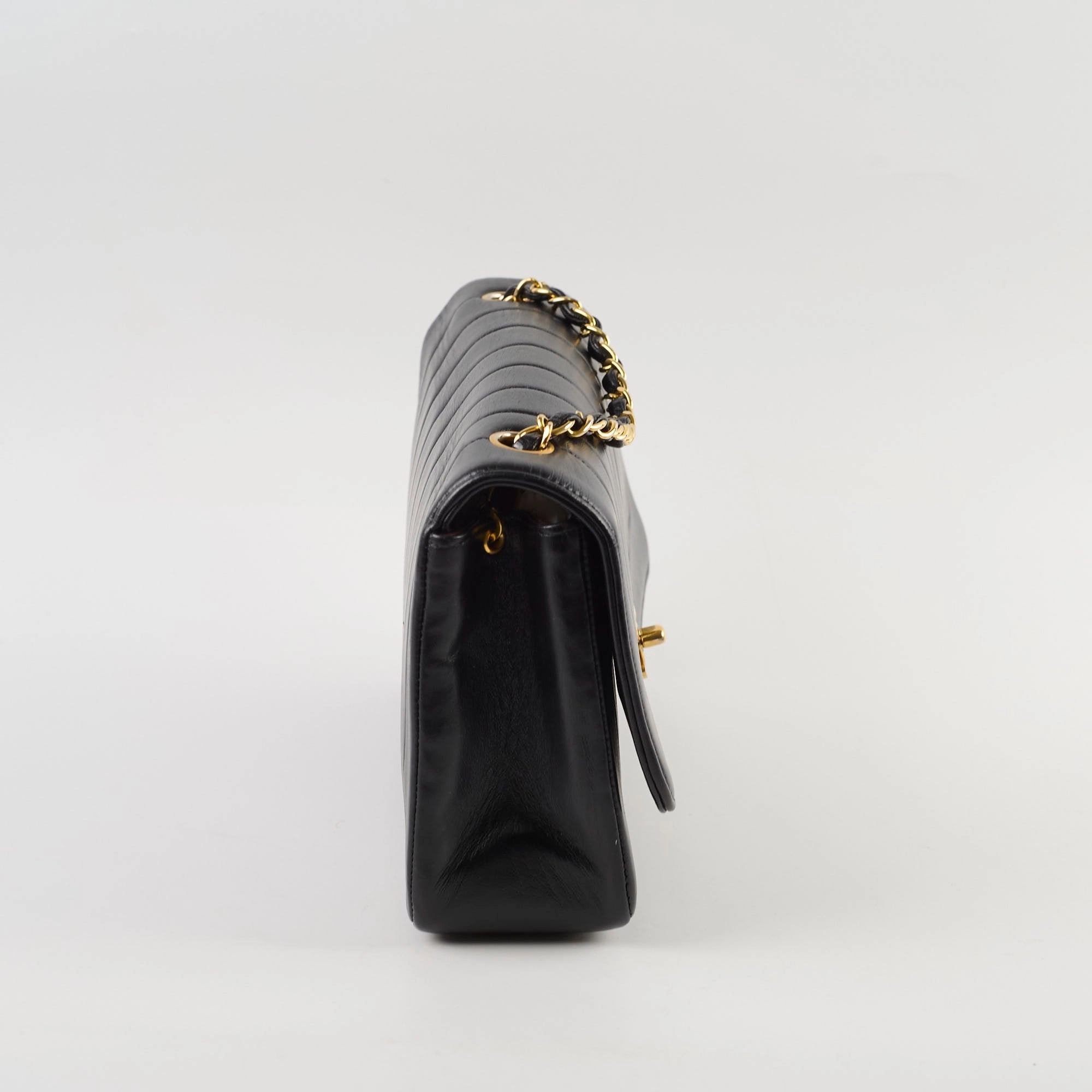 Chanel 1991-1994 Lambskin Mademoiselle Flap Black