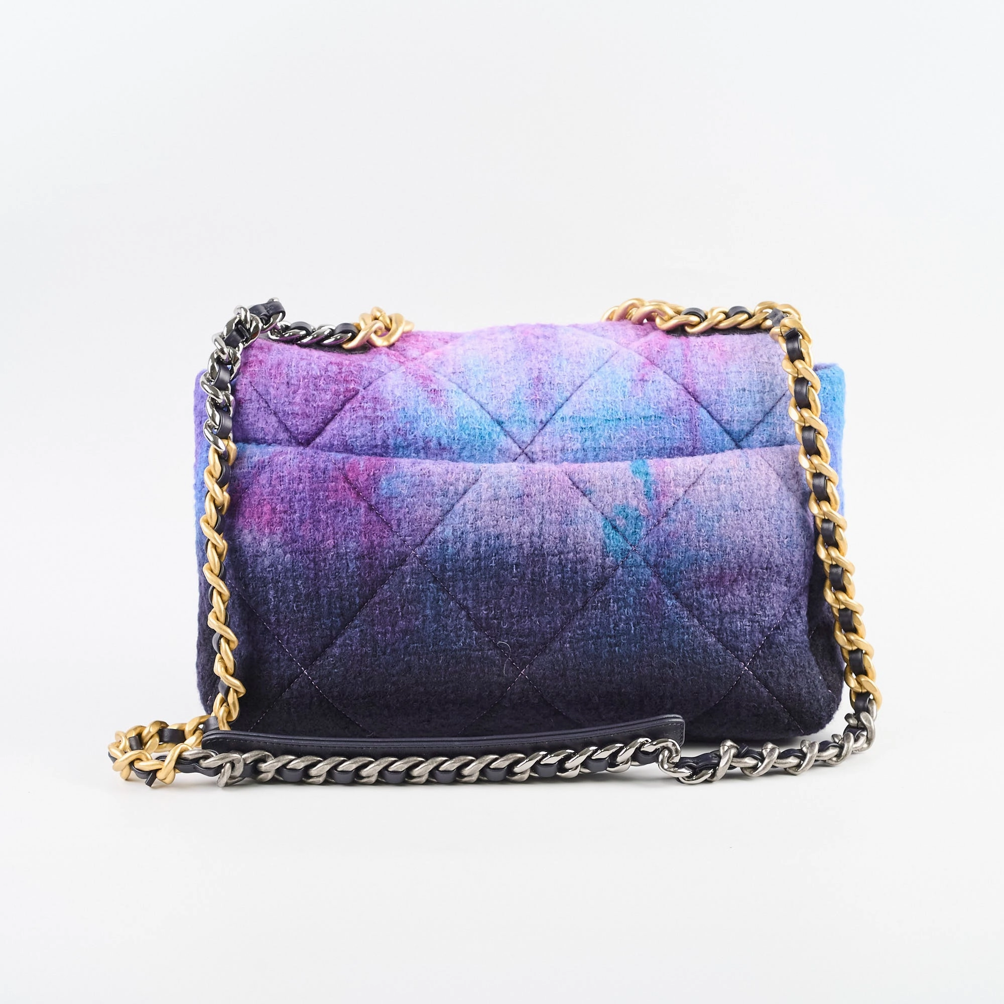 Chanel 19 Large Tweed Ombre Black/ Purple