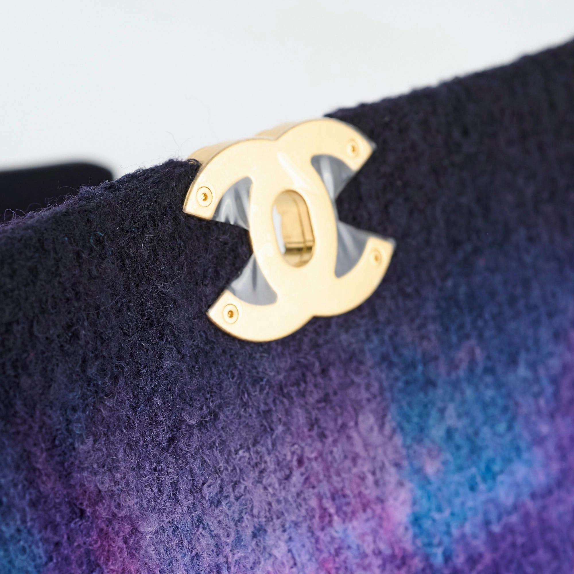 Chanel 19 Large Tweed Ombre Black/ Purple