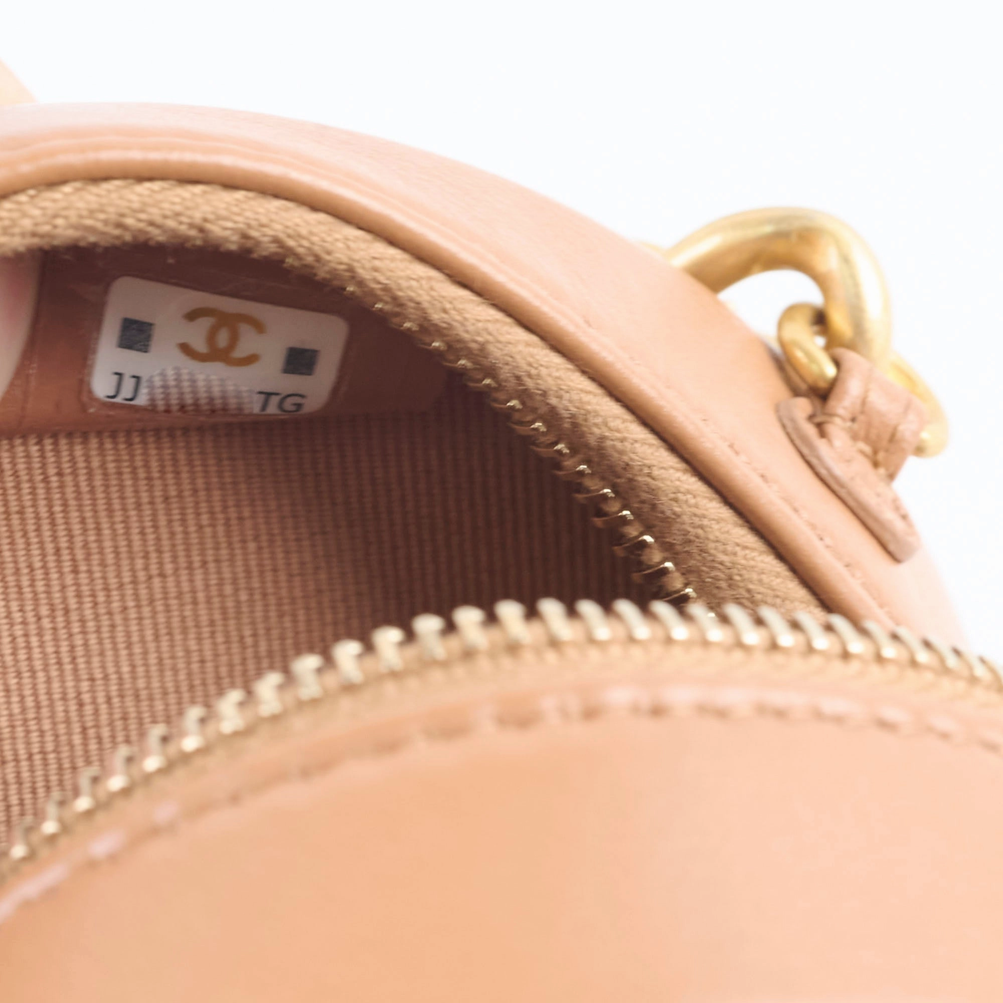 Chanel 19 Round Clutch Lambskin Tan