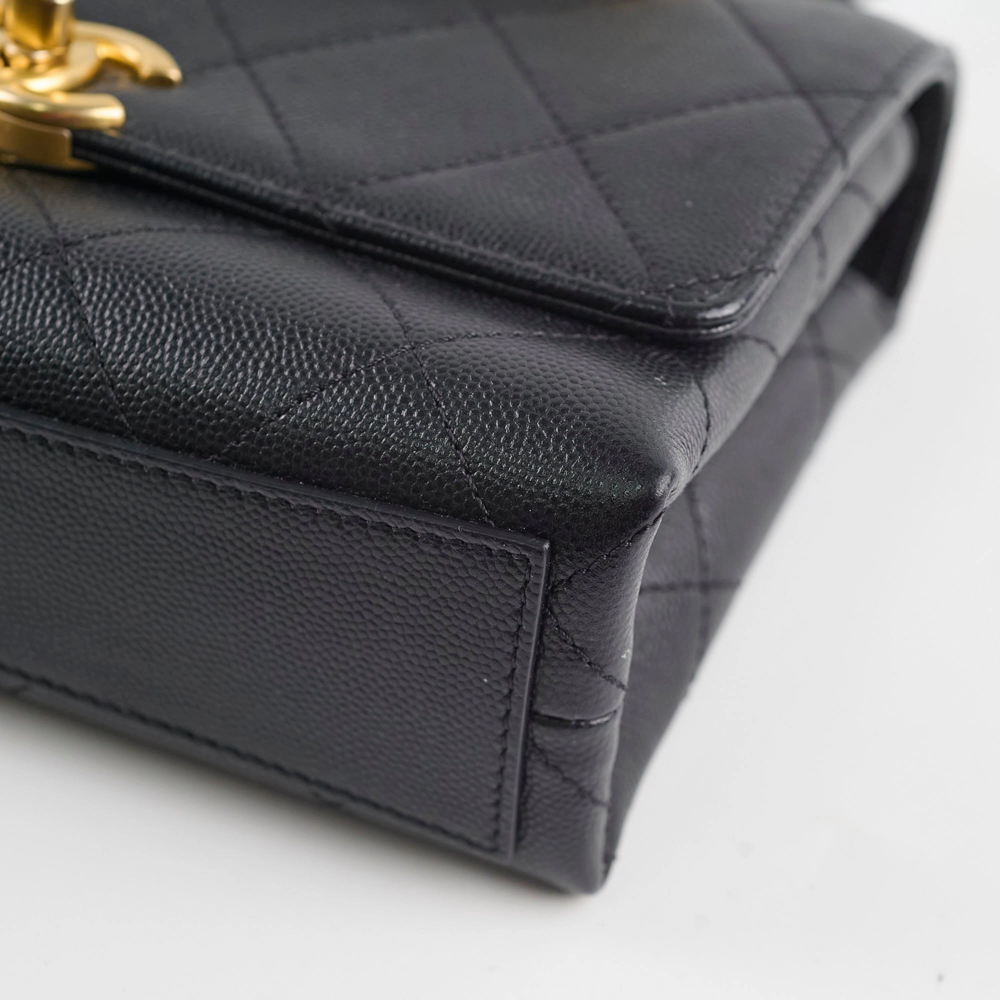 Chanel 21B Seasonal Mini  Flap Caviar Bag Black