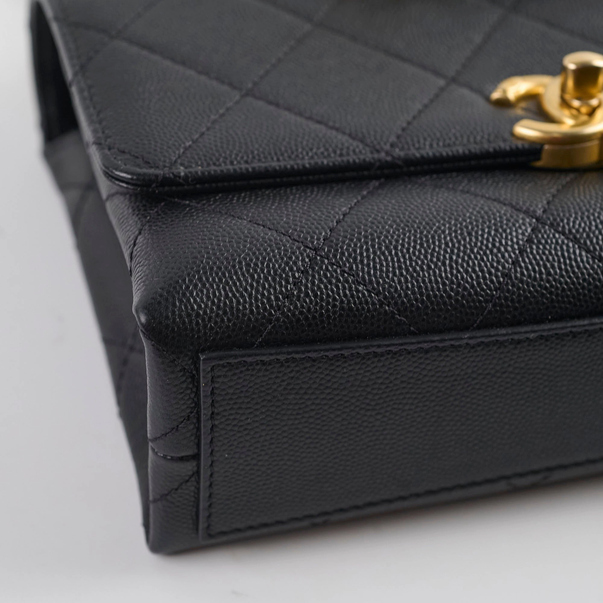 Chanel 21B Seasonal Mini  Flap Caviar Bag Black