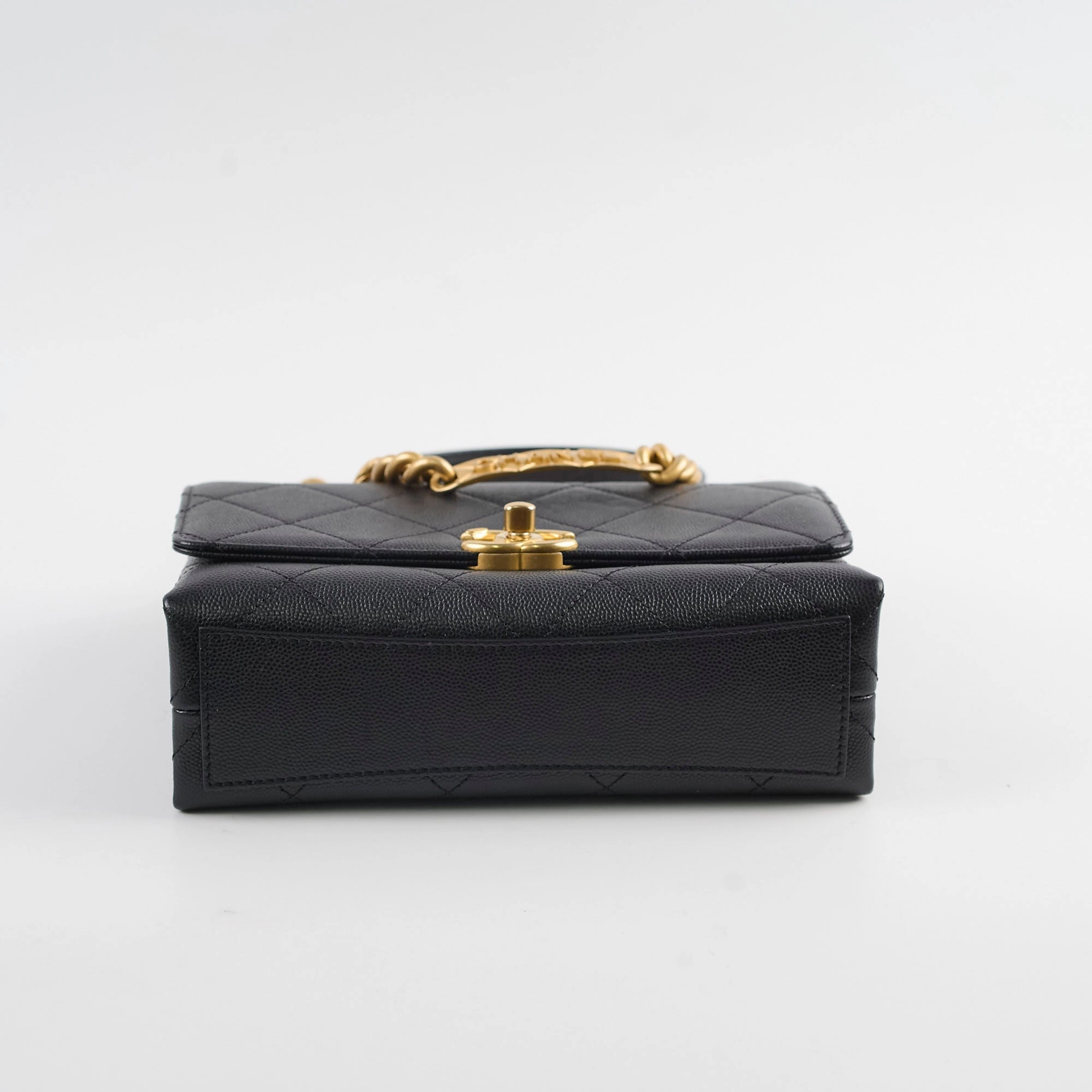 Chanel 21B Seasonal Mini  Flap Caviar Bag Black
