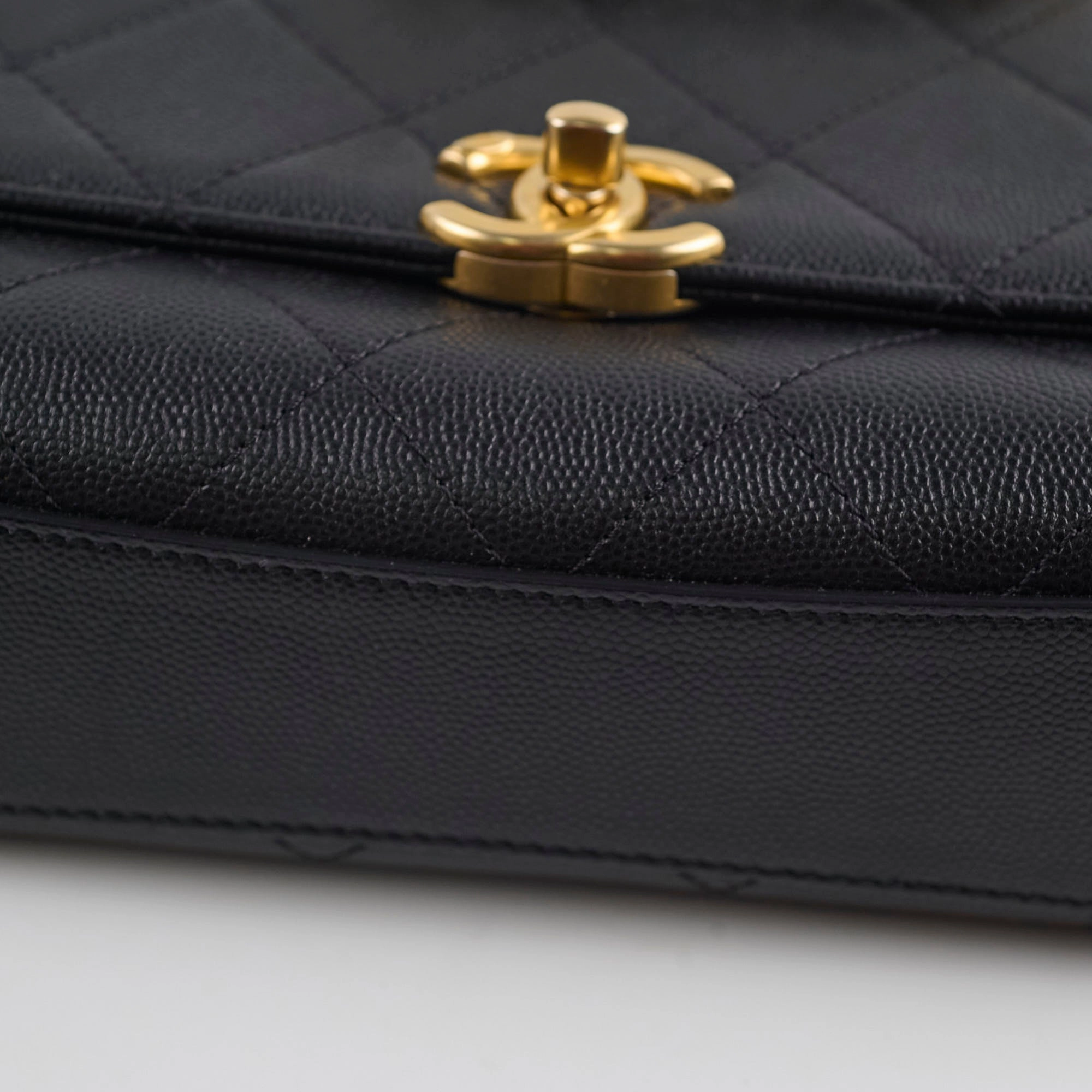 Chanel 21B Seasonal Mini  Flap Caviar Bag Black