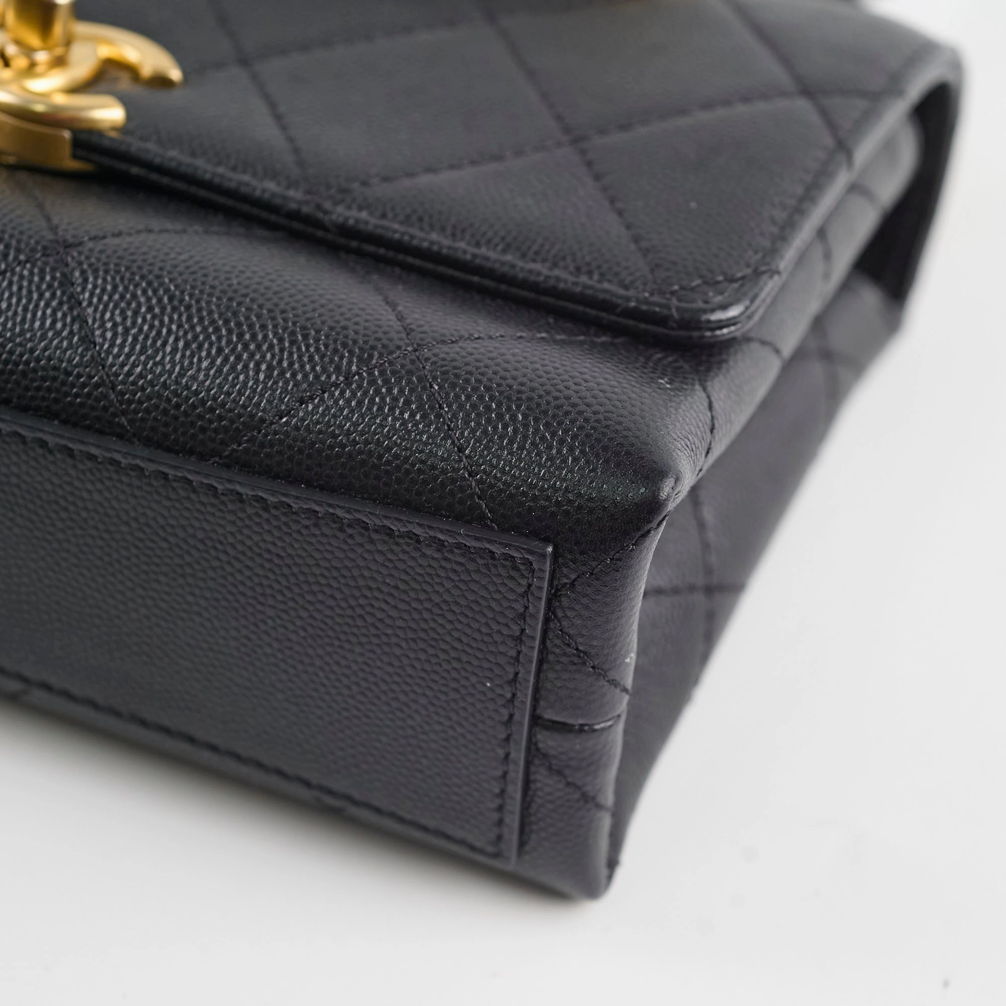 Chanel 21B Seasonal Mini  Flap Caviar Bag Black