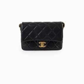 Chanel 22A Mini Flap bag with Gold Coins Double Chain Strap (microchip)