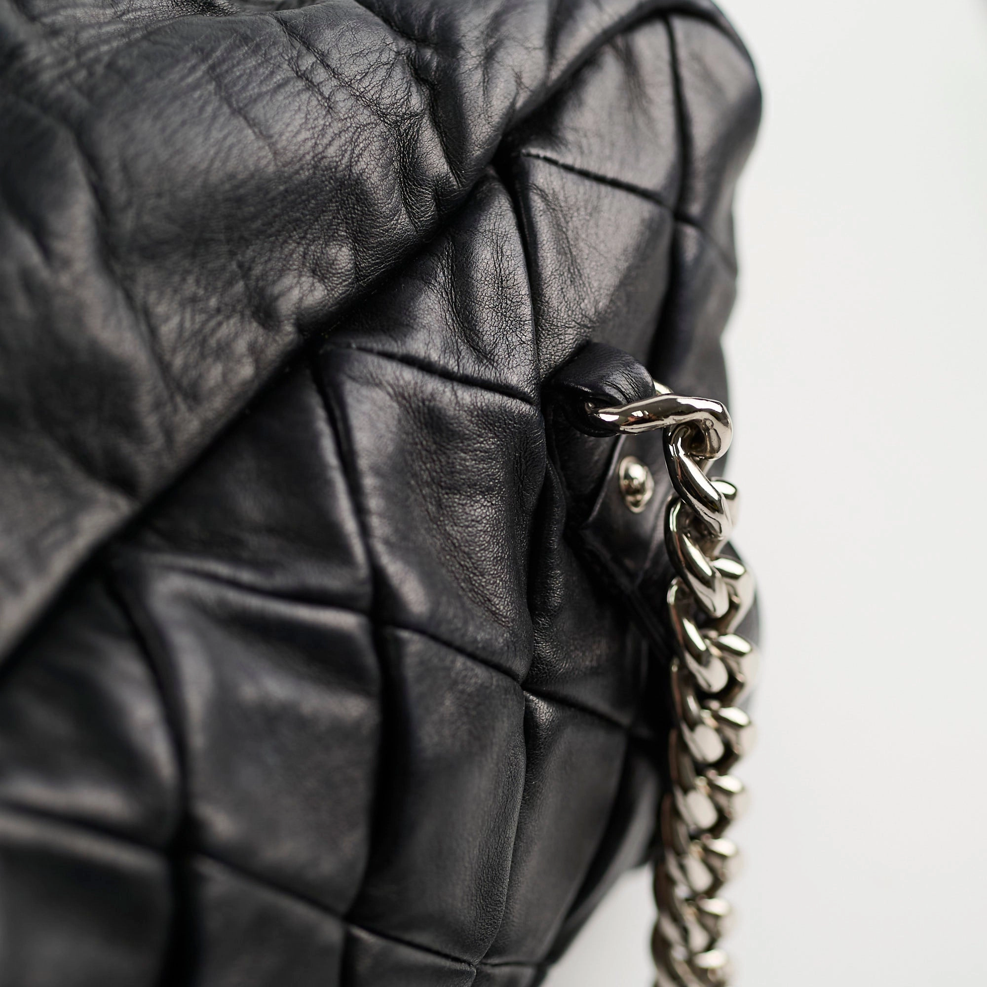 Chanel Bowling Black Lambskin Shoulder Bag - Series 12