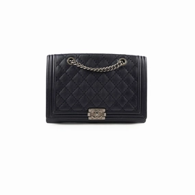 Chanel Boy 2-way Chain Tote Bag Navy