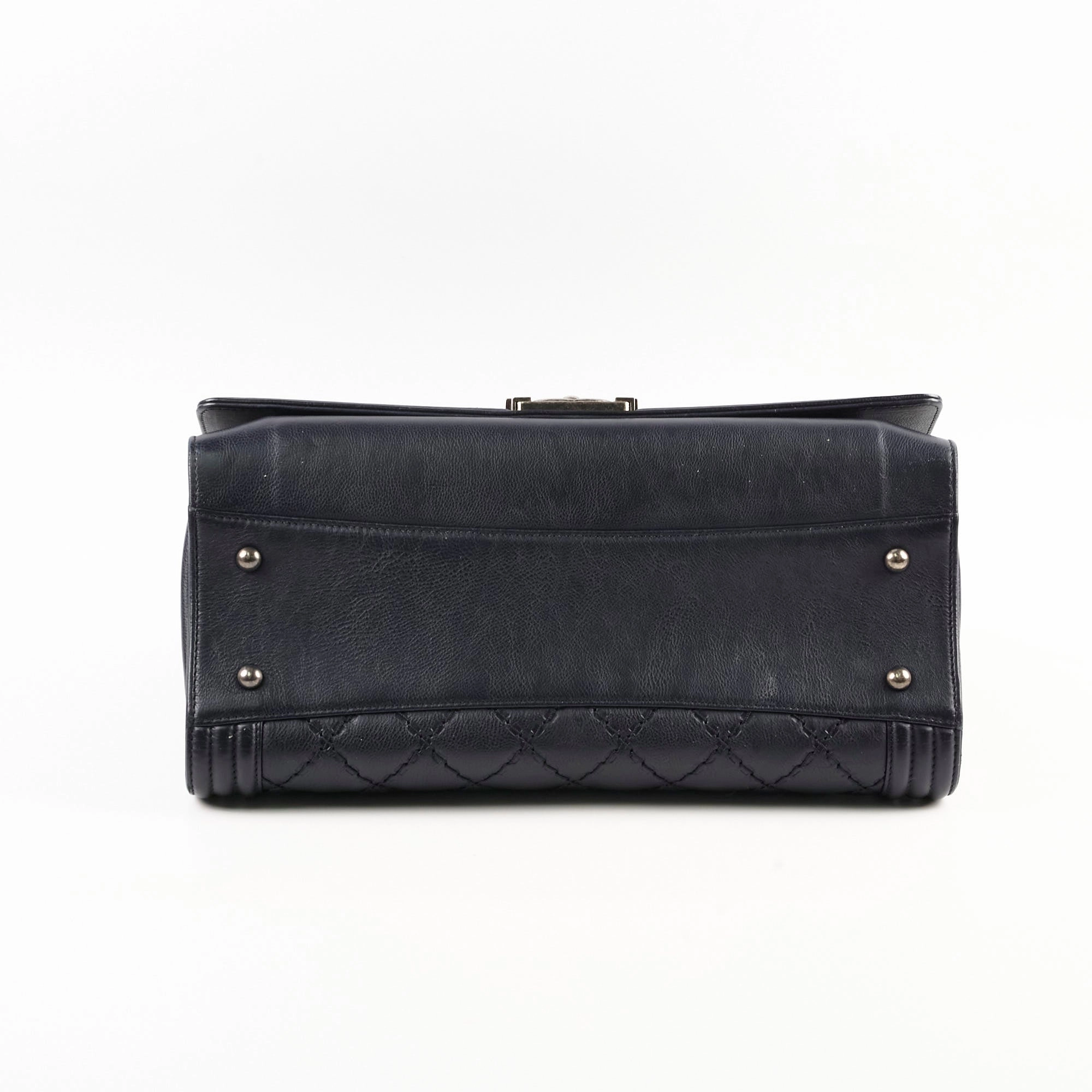Chanel Boy 2-way Chain Tote Bag Navy