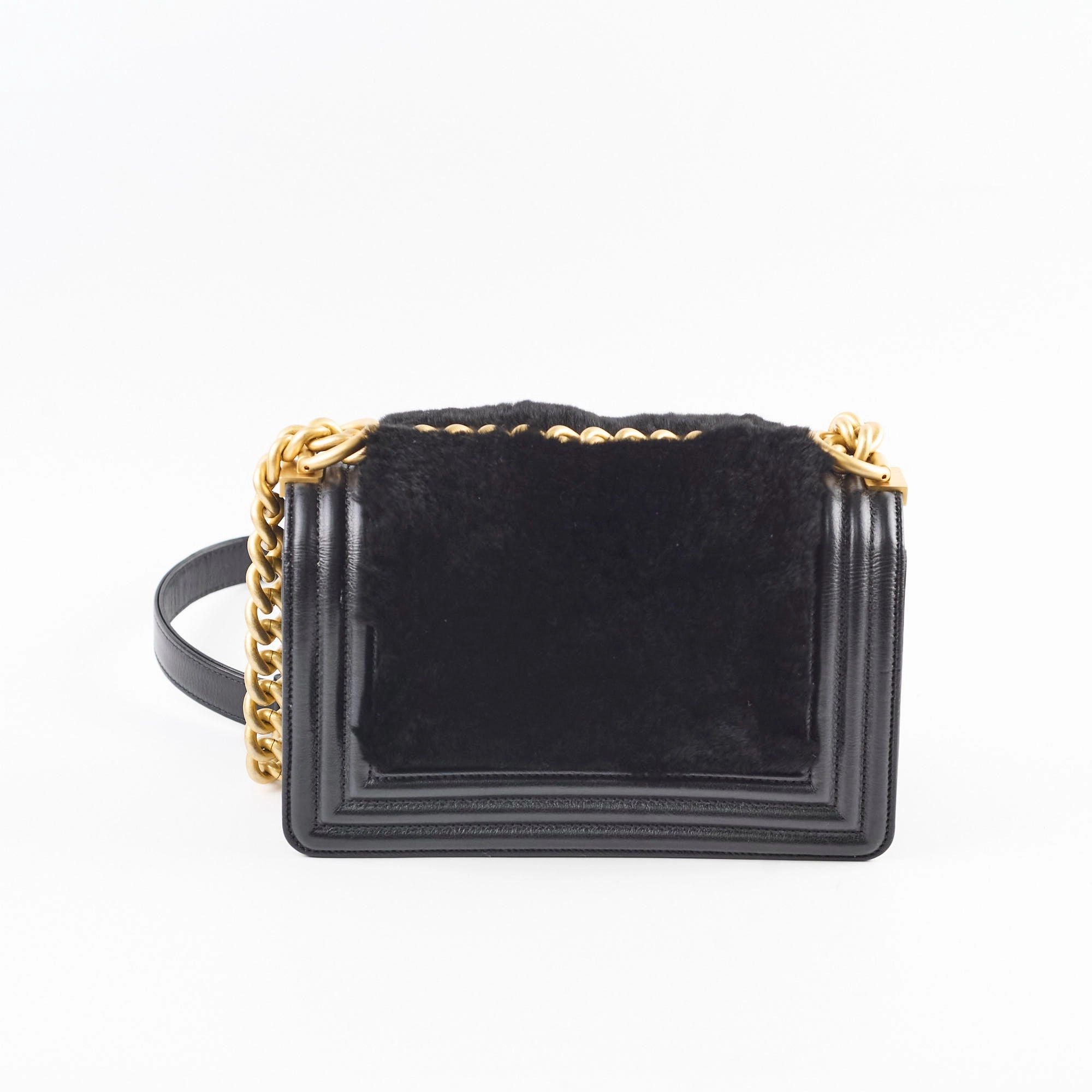 Chanel Boy Black Fur