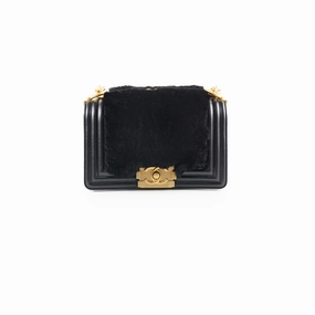 Chanel Boy Black Fur