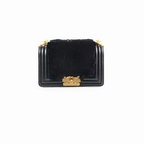 Chanel Boy Black Fur