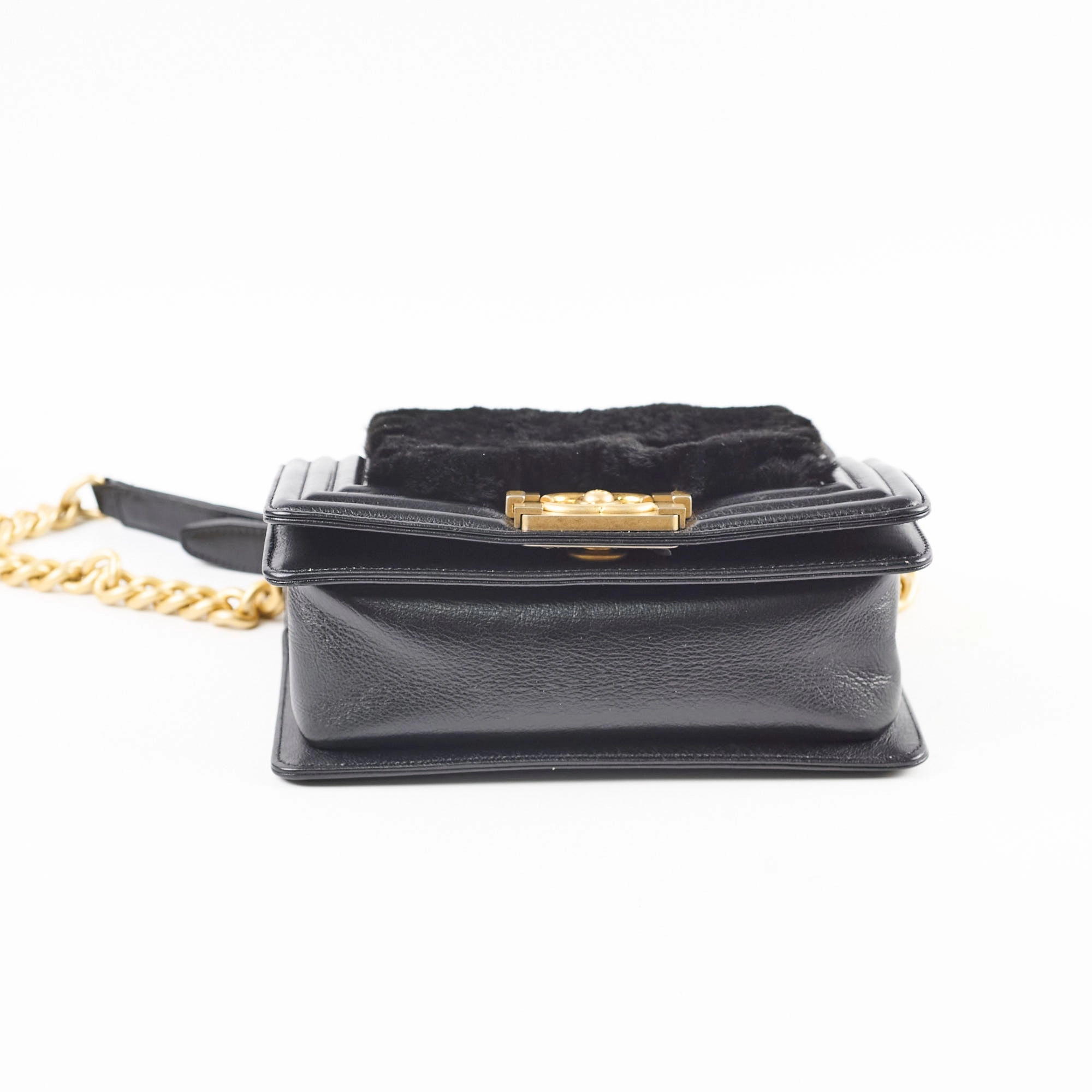 Chanel Boy Black Fur