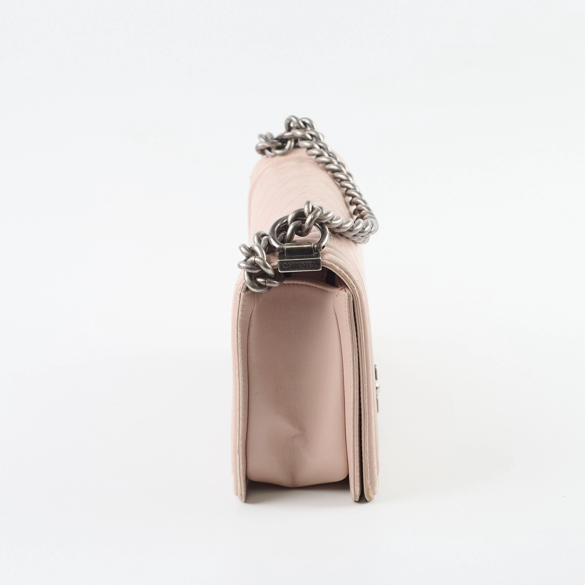 Chanel Boy Old Medium Lambskin Light Pink