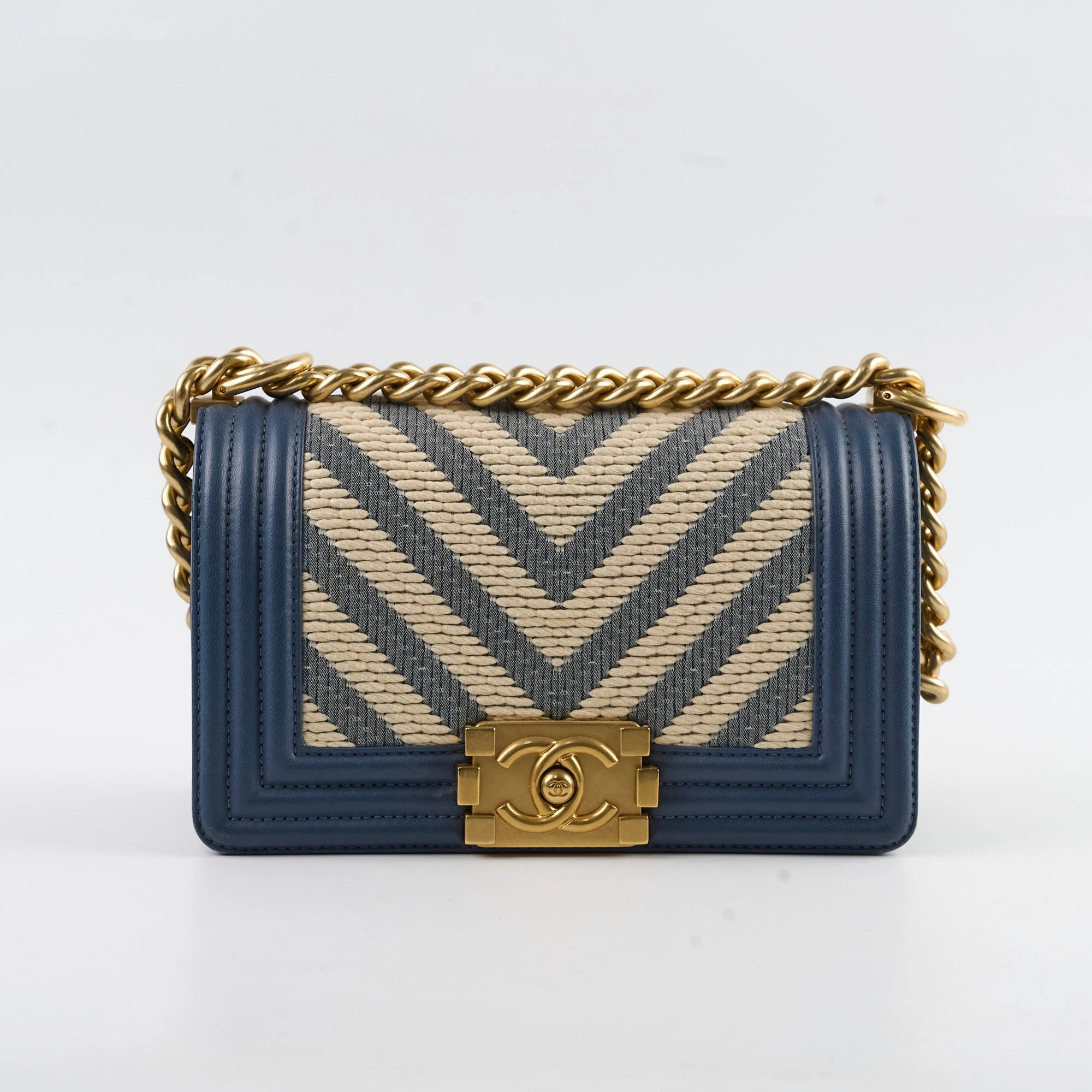 Chanel Boy Small Blue / Woven