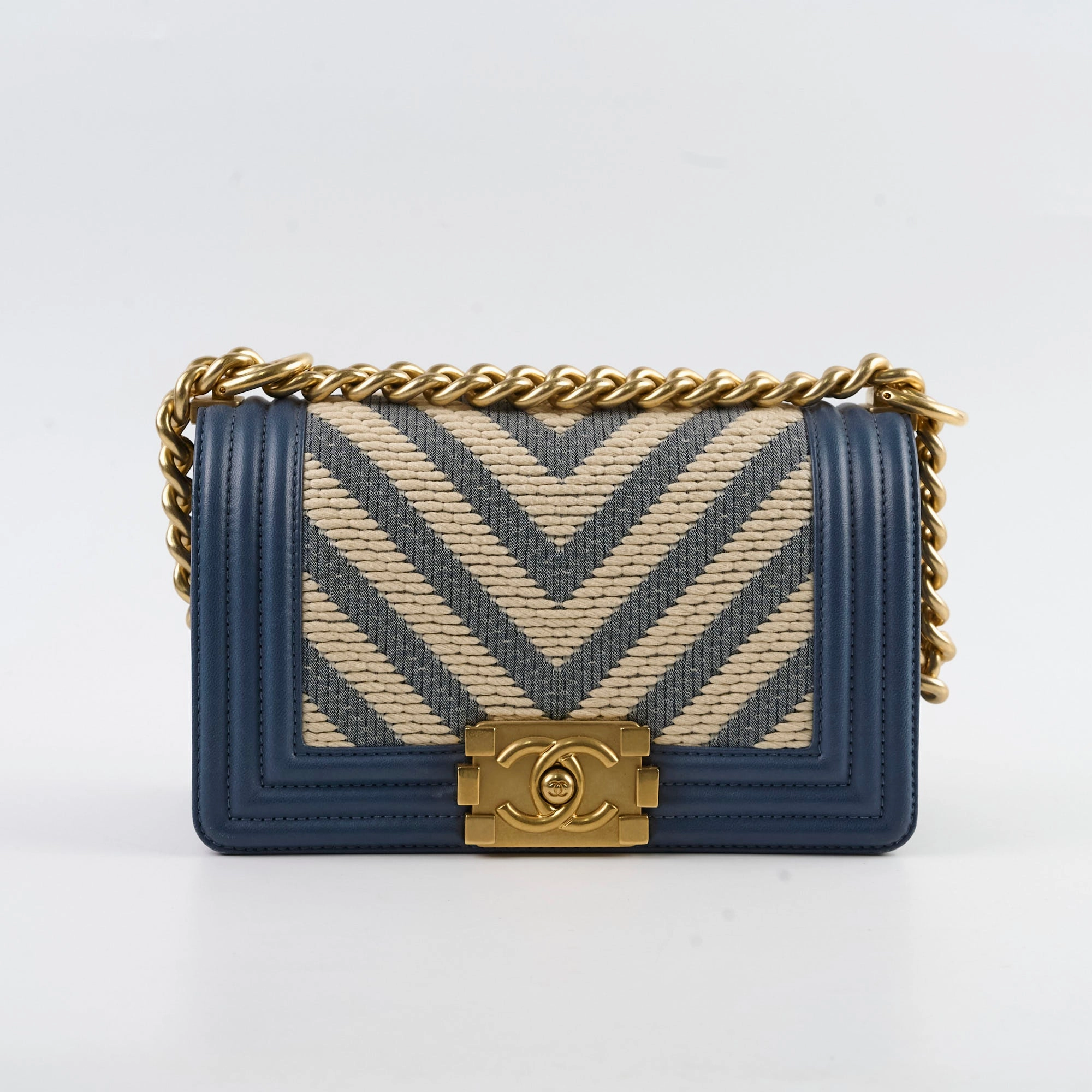 Chanel Boy Small Blue / Woven