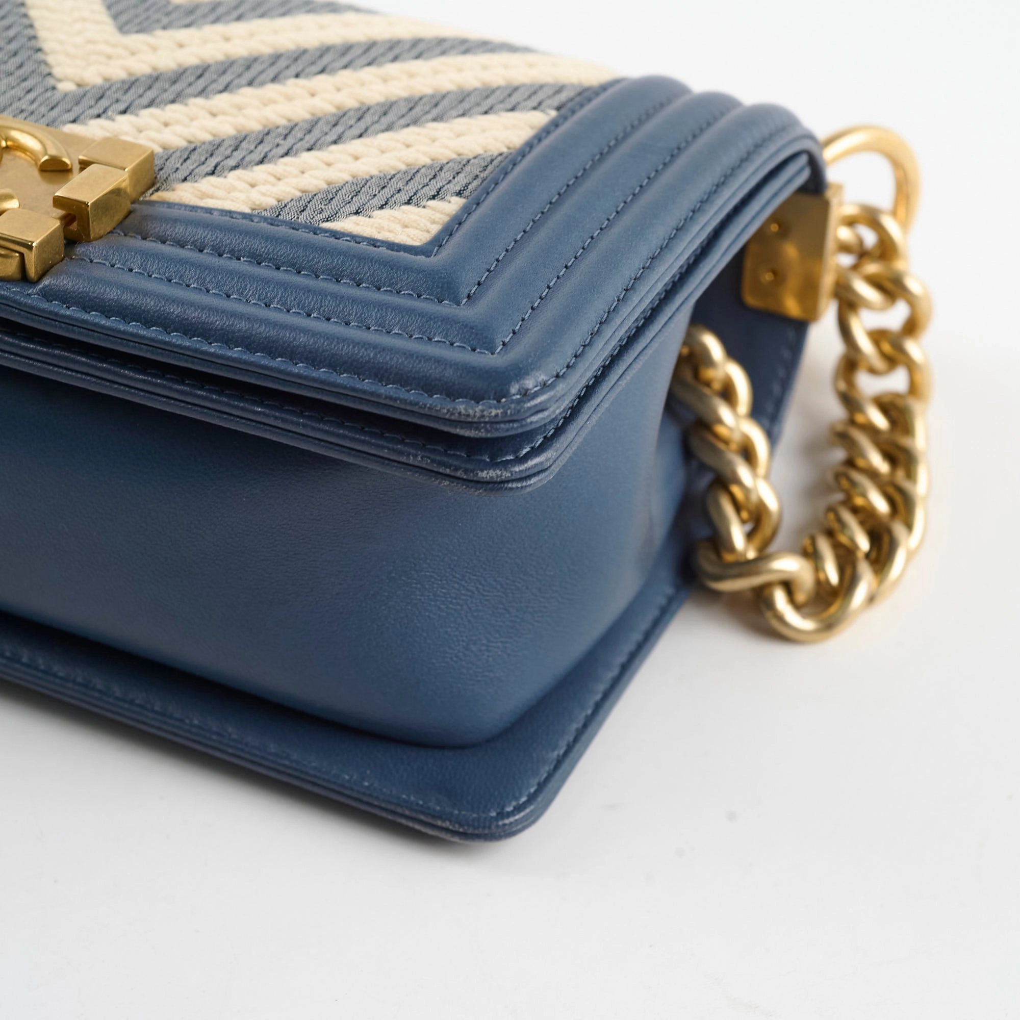 Chanel Boy Small Blue / Woven
