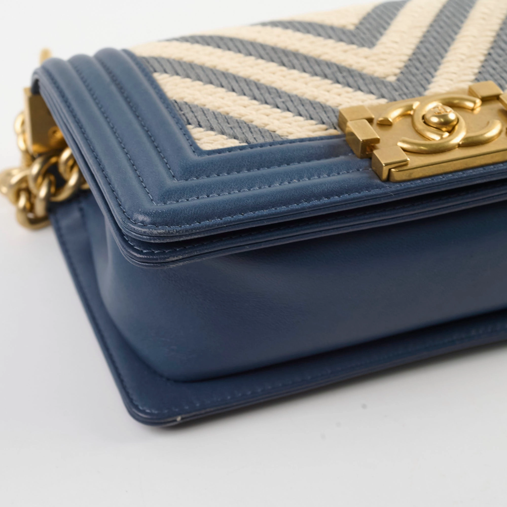 Chanel Boy Small Blue / Woven